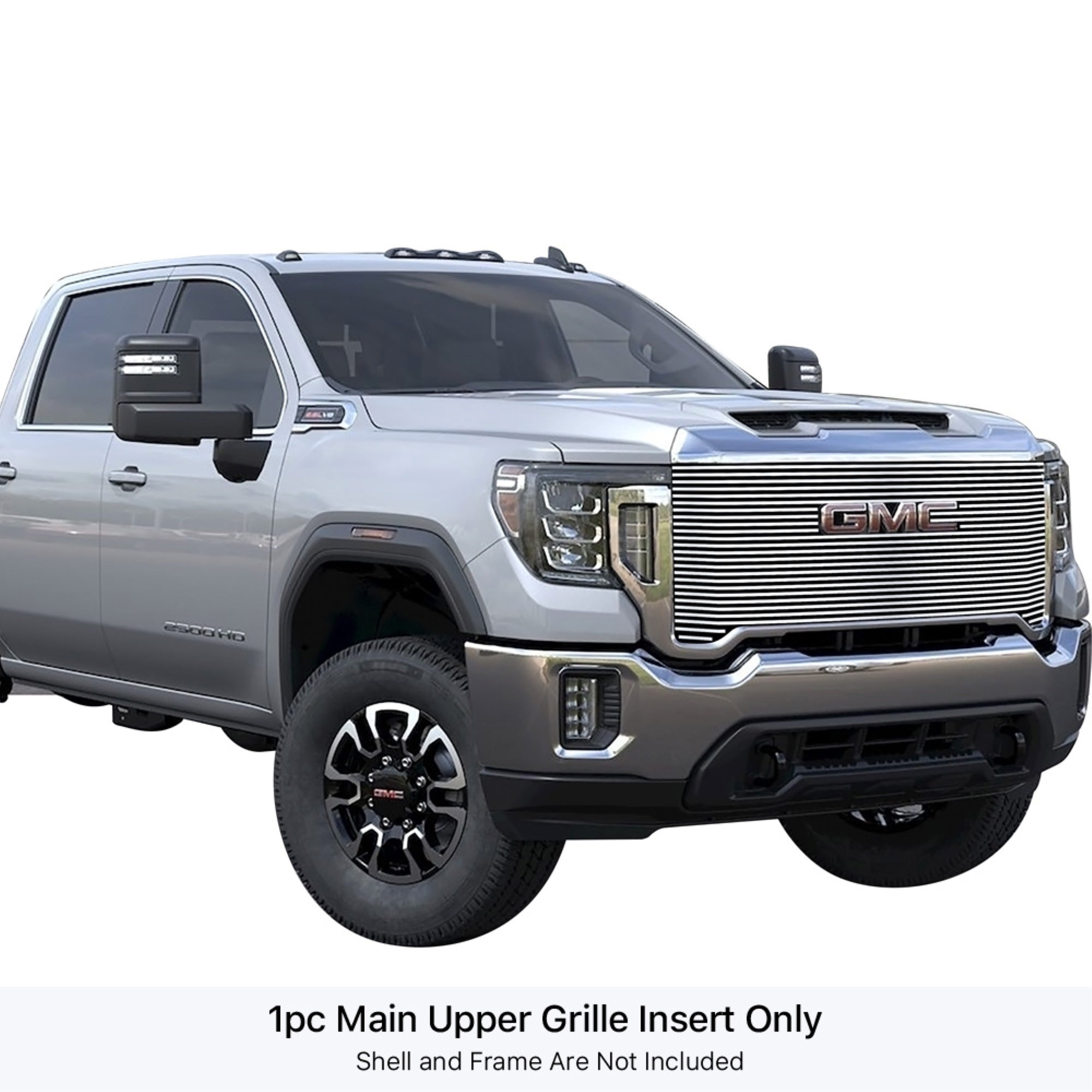 2020-2022 Gmc Sierra 2500 Sle/ 2020-2022 Sierra 2500 Base/ 2020-2022 Sierra 3500 Sle/ 2020-2022 Sierra 3500 Base Stainless Steel Polished Finish 8X6 Horizontal Billet Stainless Steel Billet Grille