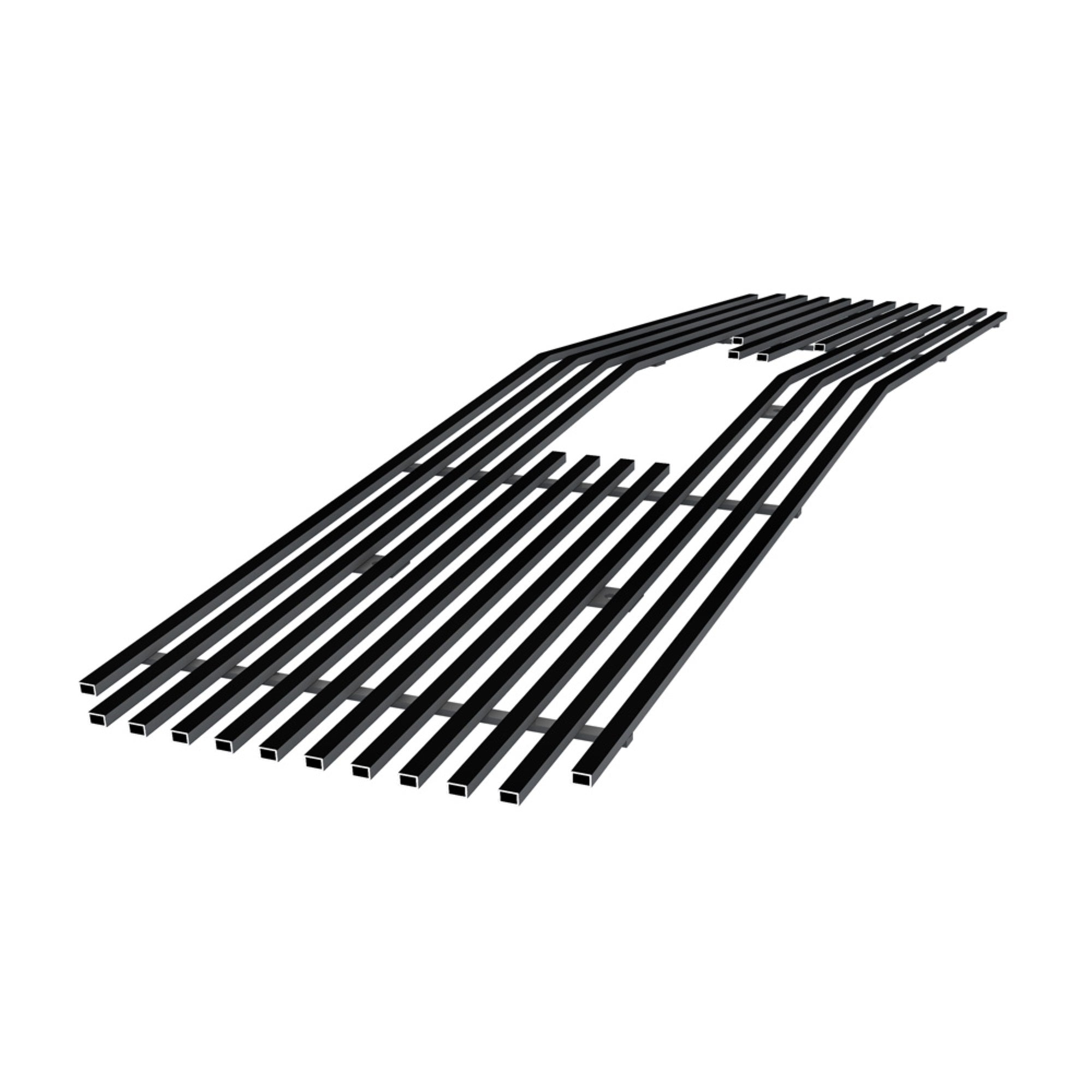 1994-1998 GMC C/K Pickup Single Lights Only With Logo Show/1994-1999 GMC Suburban Single Lights Only  With Logo Show/1994-1999 GMC Yukon Single Lights Only  With Logo Show 8X6 HORIZONTAL BILLET Black Stainless Steel Billet Grille