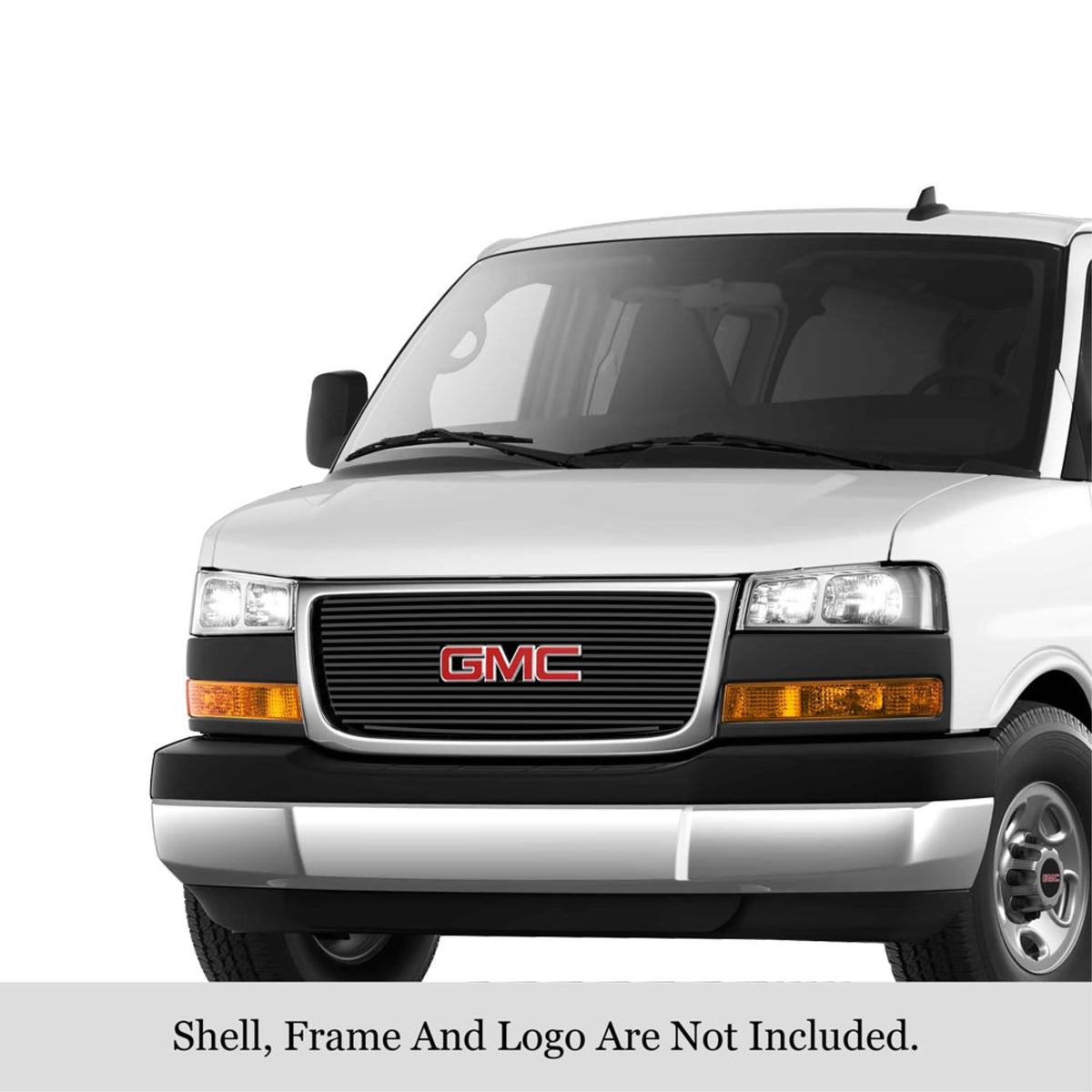 2003-2022 Gmc Savana Stainless Steel Black Powder Coated Finish 8X6 Horizontal Billet Black Stainless Steel Billet Grille