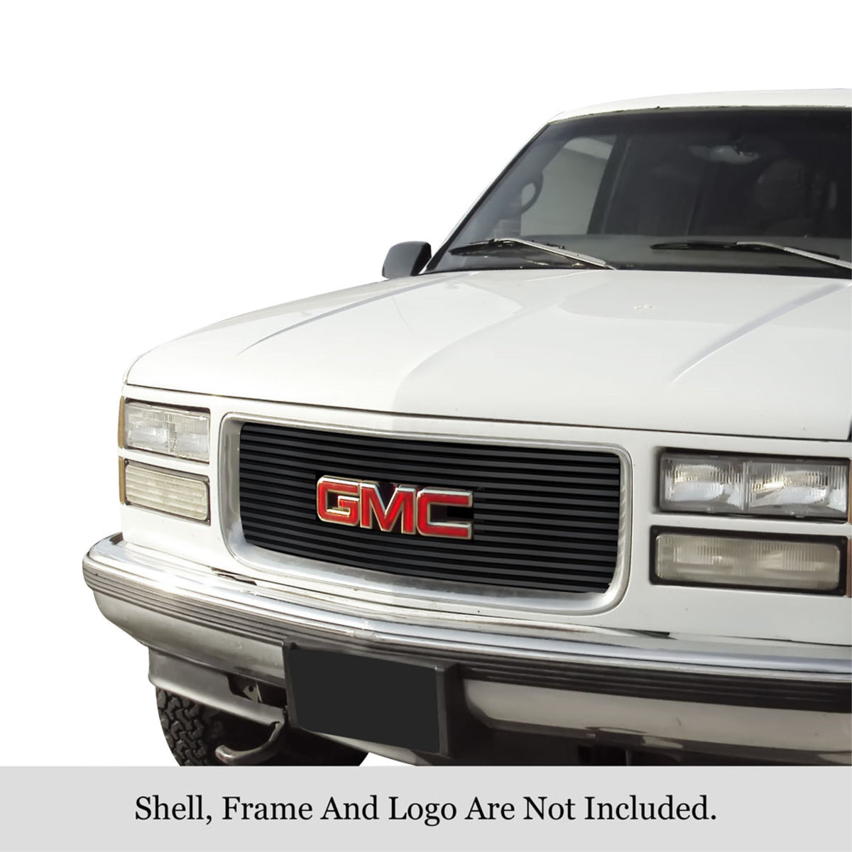 1994-1998 Gmc C/K Pickup  With Stacked Lights/1994-1999 Gmc Suburban  Composite Plastic Lights/1994-1998 Gmc Yukon Stainless Steel Black Powder Coated Finish Horizontal Billet Black Stainless Steel Billet Grille