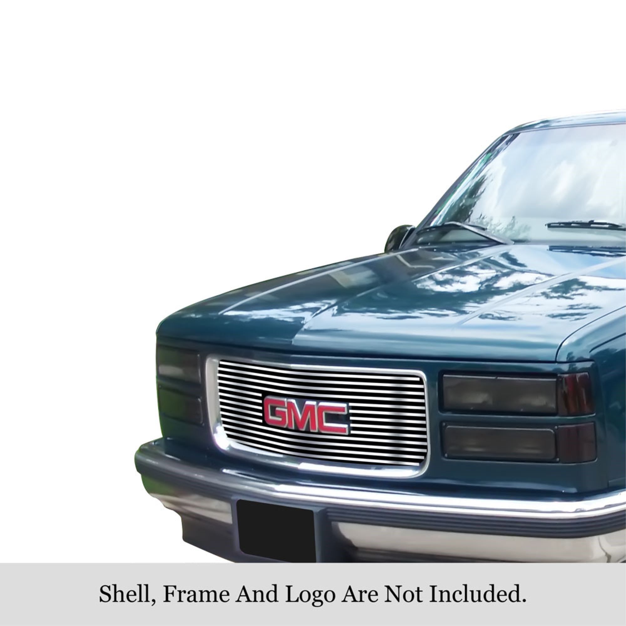 1994-1998 Gmc C/K Pickup  With Stacked Lights/1994-1999 Gmc Suburban  Composite Plastic Lights/1994-1998 Gmc Yukon 304 Stainless Steel Polished Finish 8X6 Horizontal Billet Stainless Steel Billet Grille