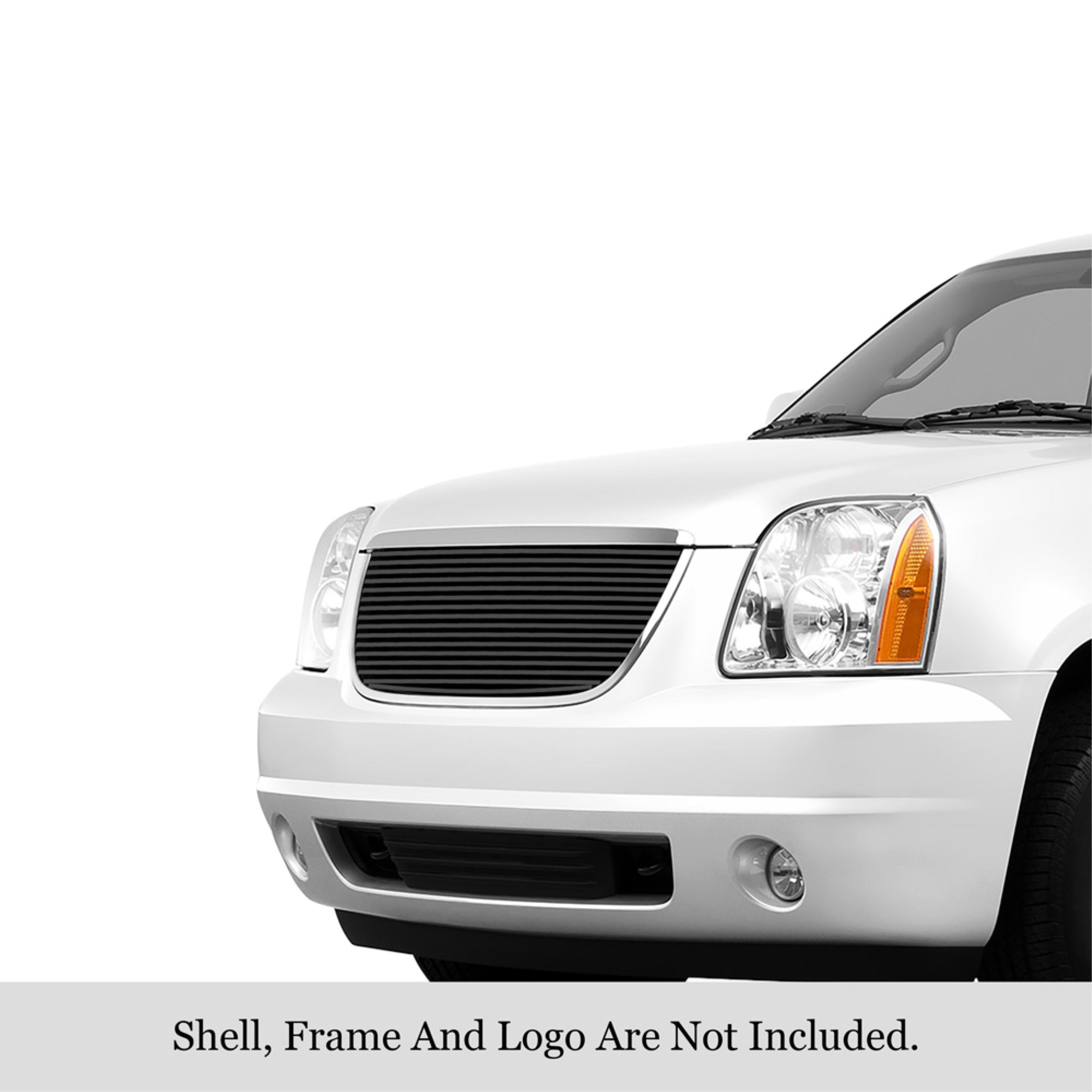 2007-2014 Gmc Yukon Xl Not For Hybrid/2007-2014 Gmc Yukon Not For Hybrid Stainless Steel Black Powder Coated Finish 8X6 Horizontal Billet Black Stainless Steel Billet Grille