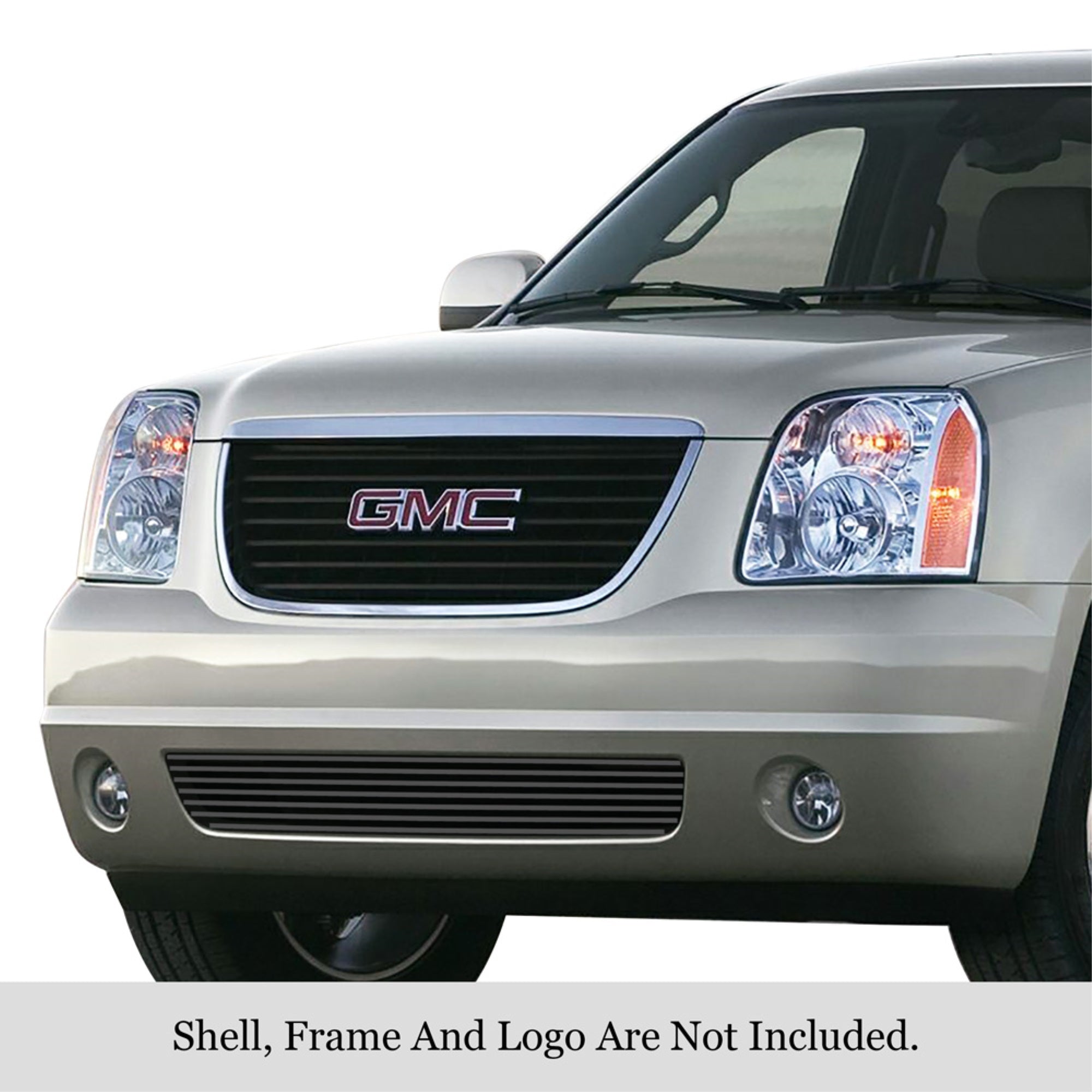 2007-2014 Gmc Yukon Tow Hook Covered Not For Hybrid Model/2007-2014 Gmc Yukon Xl Tow Hook Covered Not For Hybrid Model Stainless Steel Black Powder Coated Finish 8X6 Horizontal Billet Black Stainless Steel Billet Grille