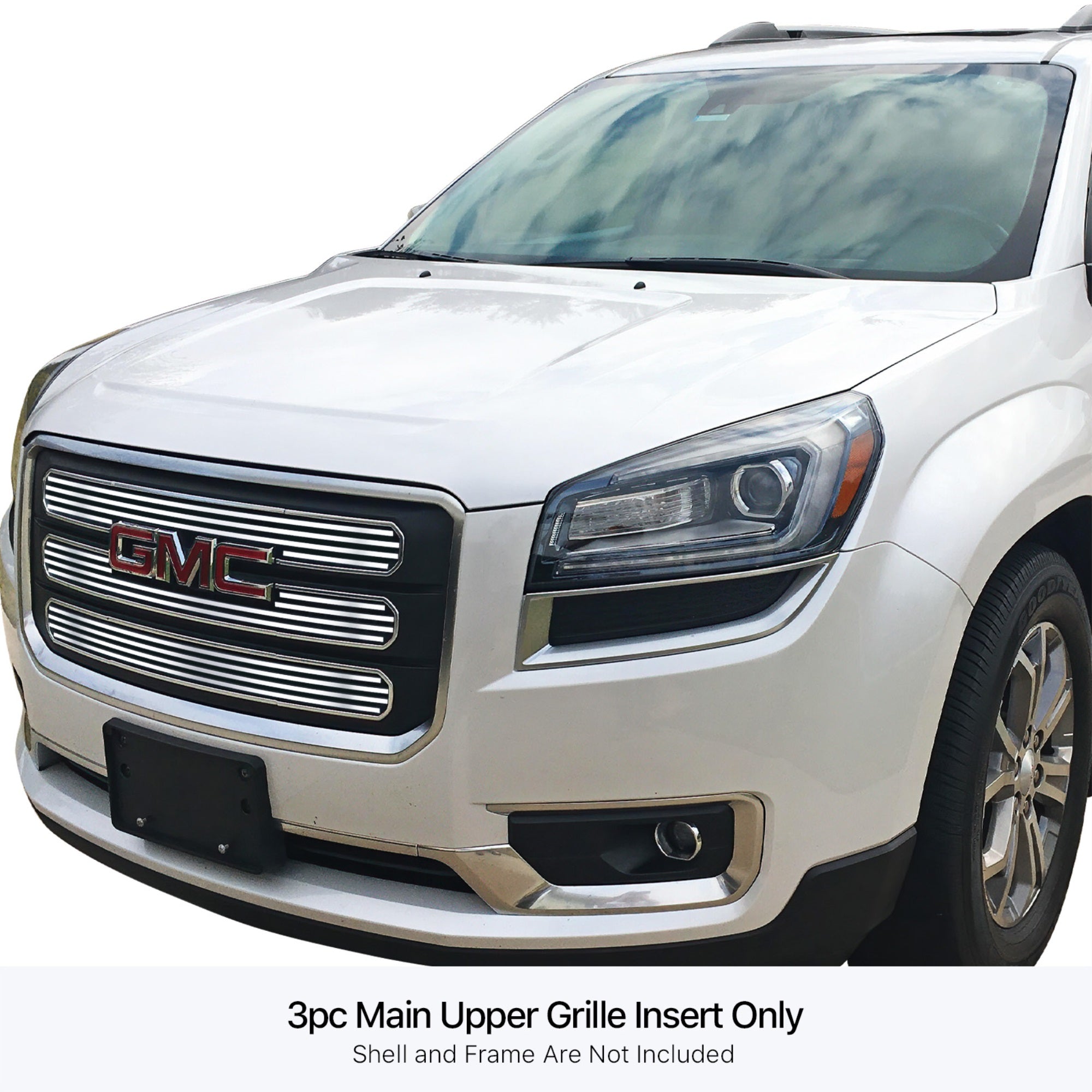 Stainless Steel Main Upper Stainless Steel Billet Grille 2013-2016 Gmc Acadia Sle With Logo Show