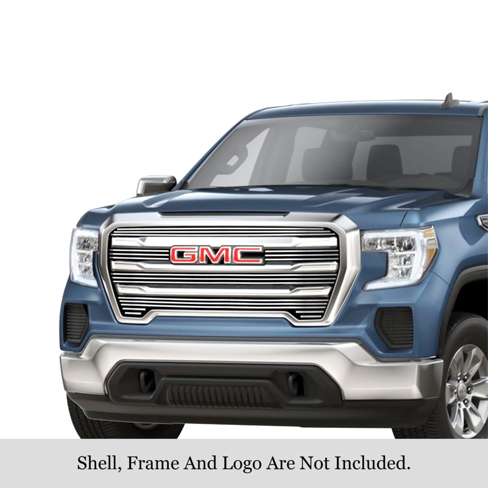 2019-2022 Gmc Sierra 1500 Sle/ 2019-2022 Gmc Sierra 1500 Elevation Stainless Steel Polished Finish 8X6 Horizontal Billet Stainless Steel Billet Grille