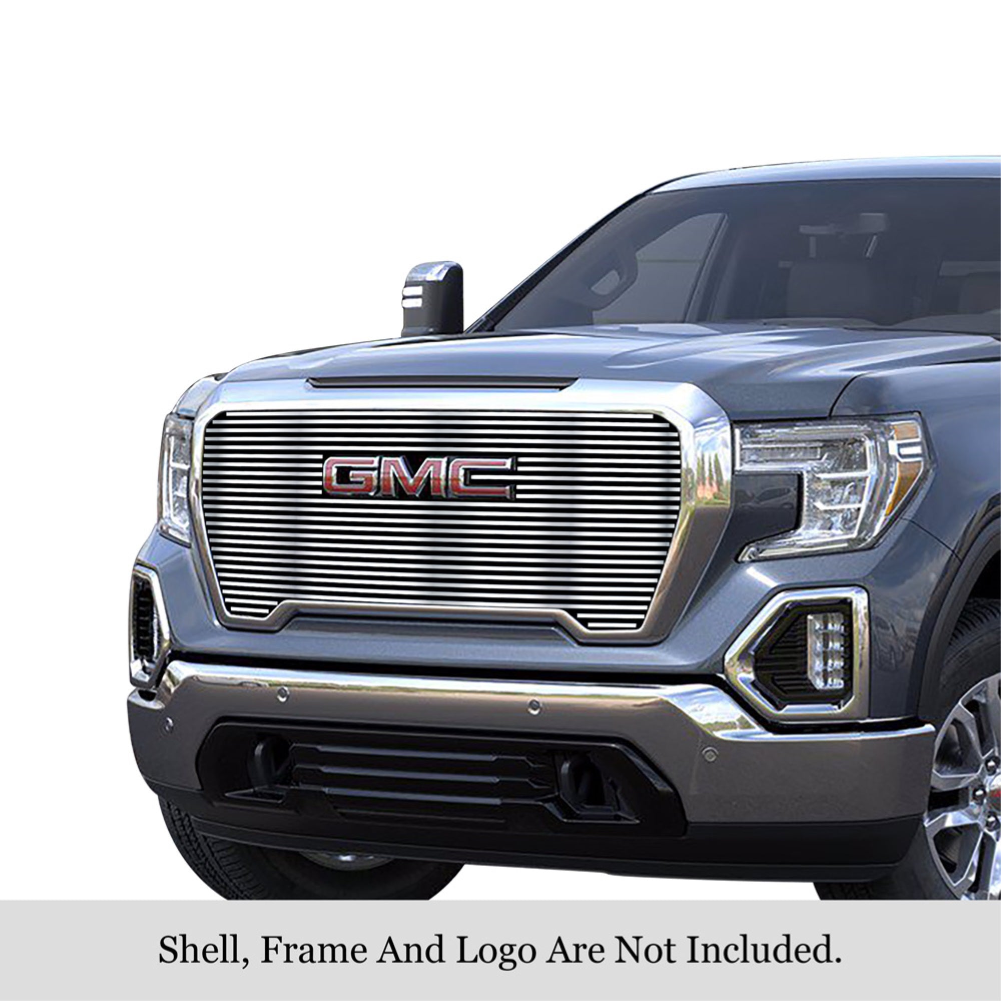 2019-2022 Gmc Sierra 1500 Slt/ 2019-2022 Gmc Sierra 1500 At4 Stainless Steel Polished Finish 8X6 Horizontal Billet Stainless Steel Billet Grille
