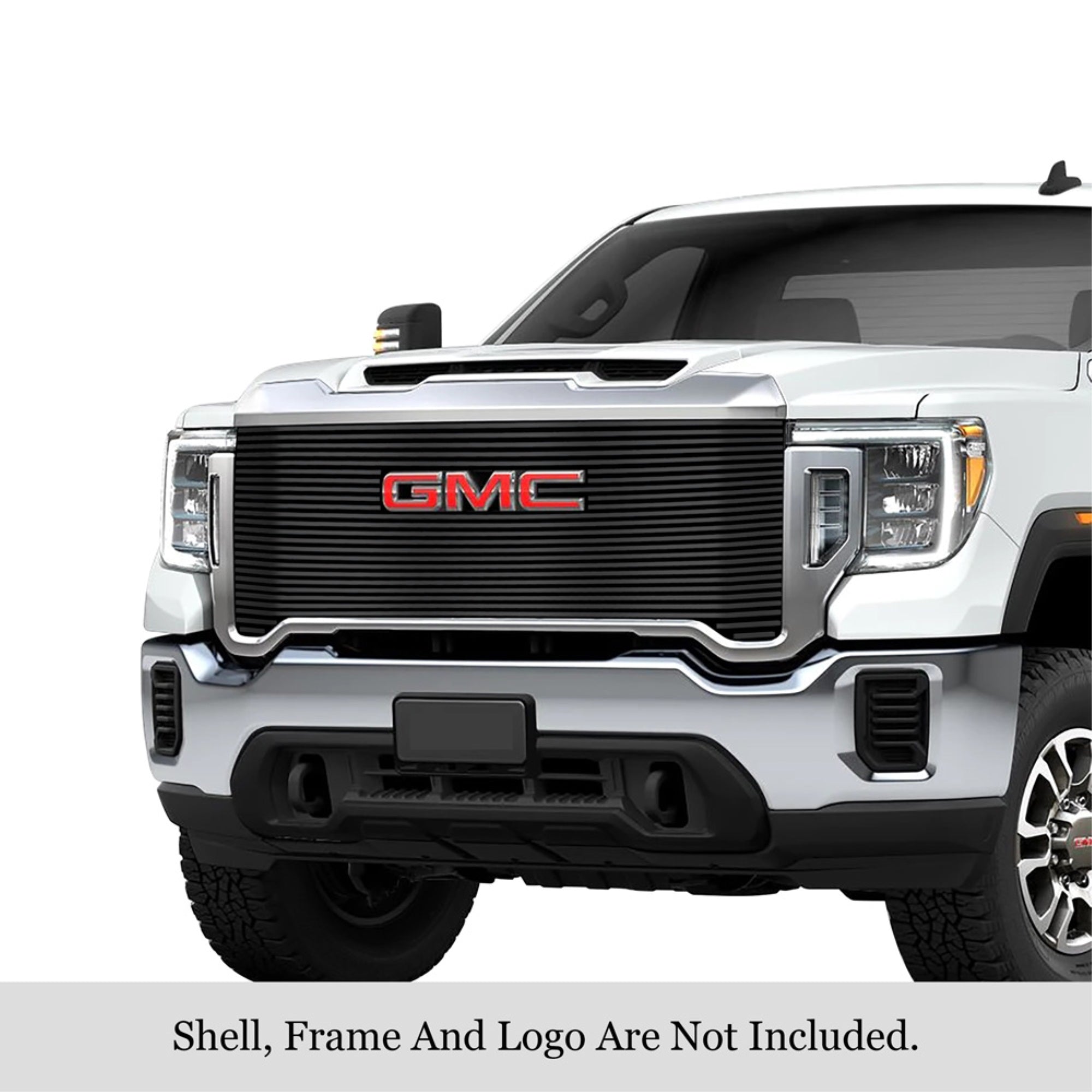 2020-2022 Gmc Sierra 2500 Slt/ 2020-2022 Gmc Sierra 3500 Slt/ 2020-2022 Gmc Sierra 2500 At4/ 2020-2022 Gmc Sierra 3500 At4 Stainless Steel Black Powder Coated Finish 8X6 Horizontal Billet Black Stainless Steel Billet Grille