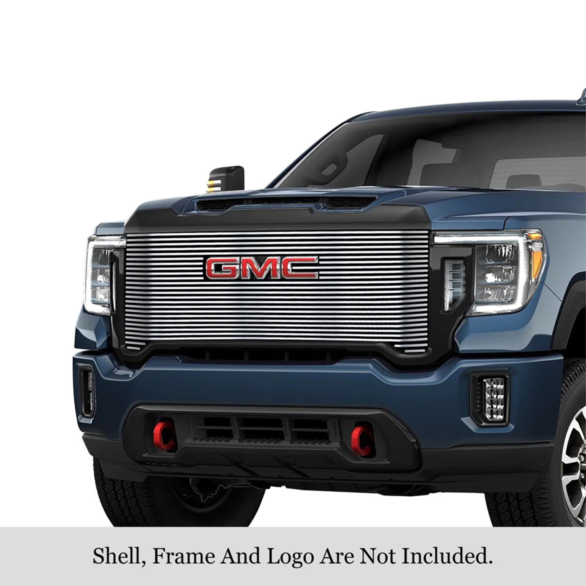 2020-2022 Gmc Sierra 2500 Slt/ 2020-2022 Gmc Sierra 3500 Slt/ 2020-2022 Gmc Sierra 2500 At4/ 2020-2022 Gmc Sierra 3500 At4 Stainless Steel Polished Finish 8X6 Horizontal Billet Stainless Steel Billet Grille