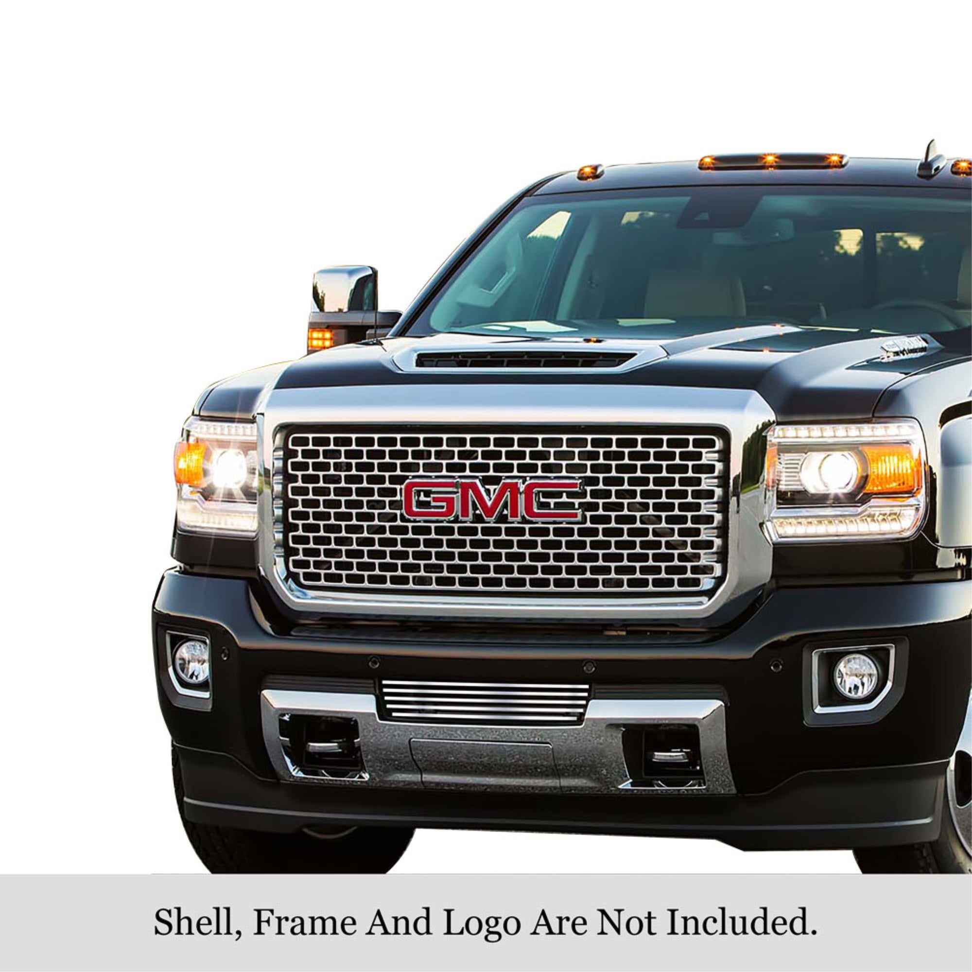 2015-2019 Gmc Sierra 2500 /2015-2019 Gmc Sierra 3500 304 Stainless Steel Polished Finish 8X6 Horizontal Billet Stainless Steel Billet Grille