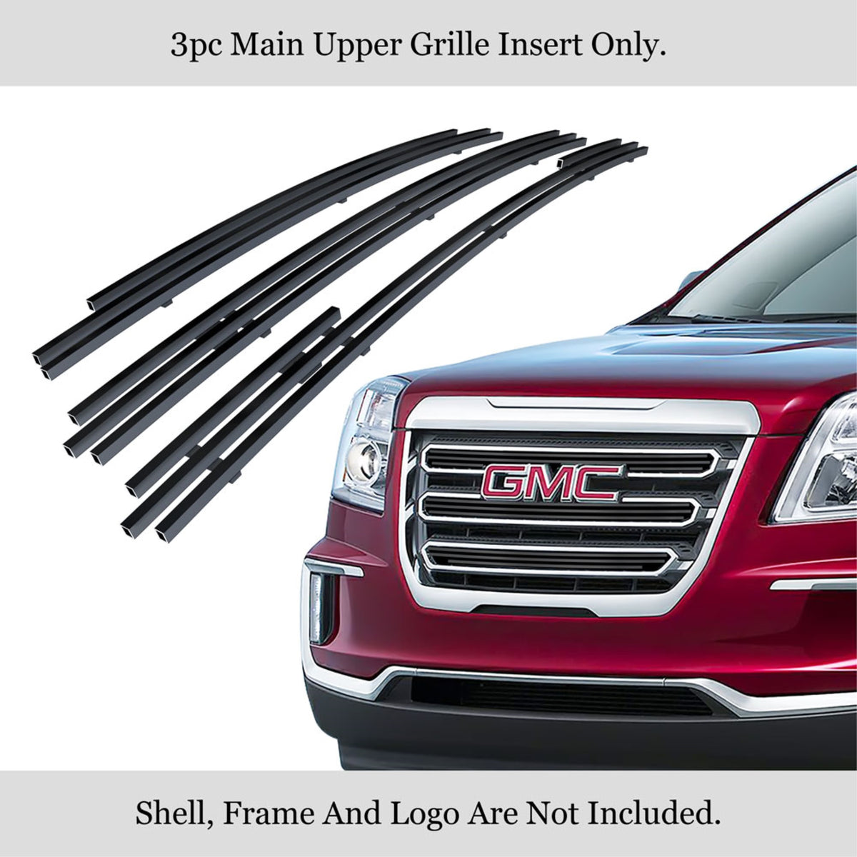 2016-2017 Gmc Terrain Nor For Denali Stainless Steel Black Powder Coated Finish Horizontal Billet Black Stainless Steel Billet Grille