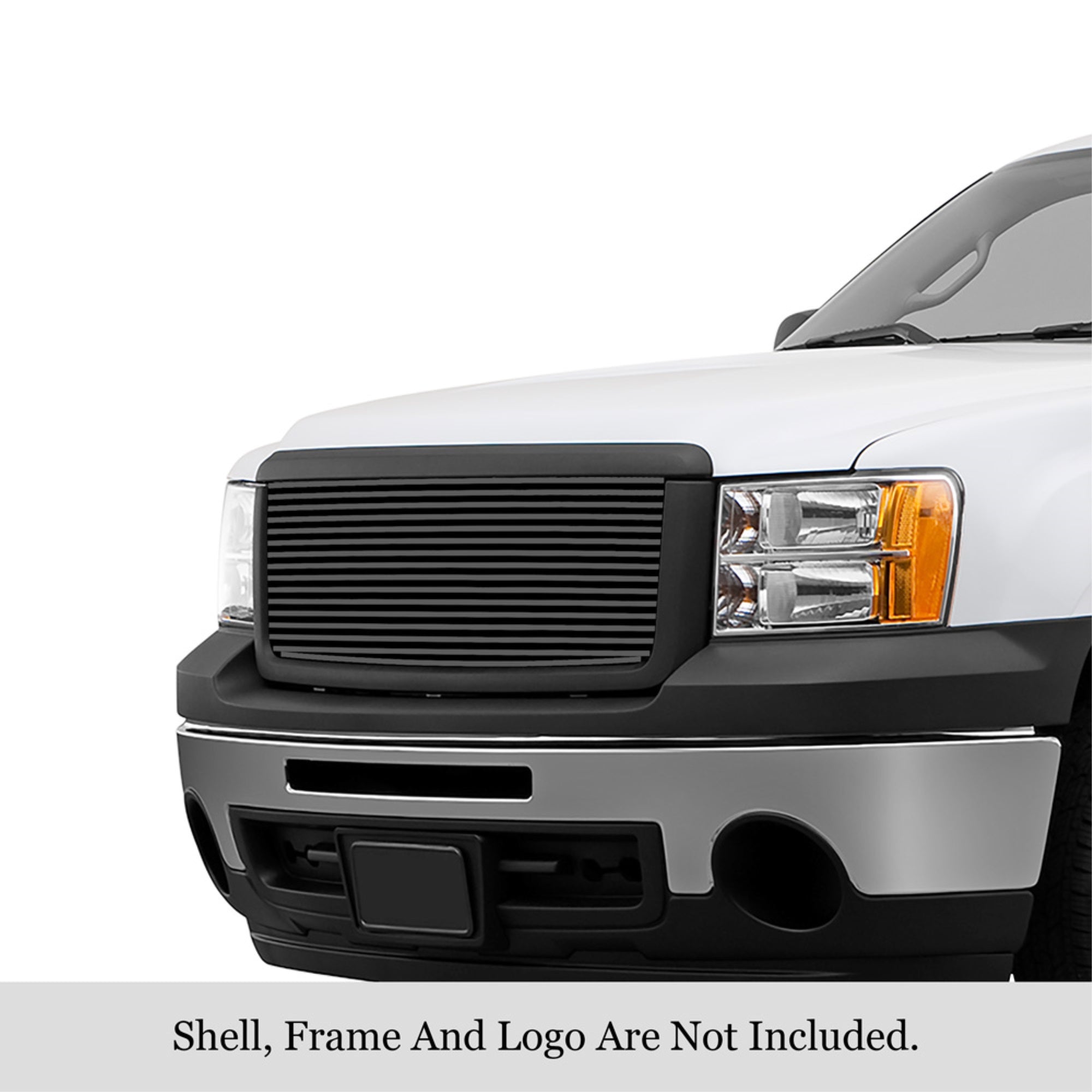 2007-2013 Gmc Sierra 1500 New Body/2007-2010 Gmc Sierra 1500 Denali New Body Stainless Steel Black Powder Coated Finish 8X6 Horizontal Billet Black Stainless Steel Billet Grille