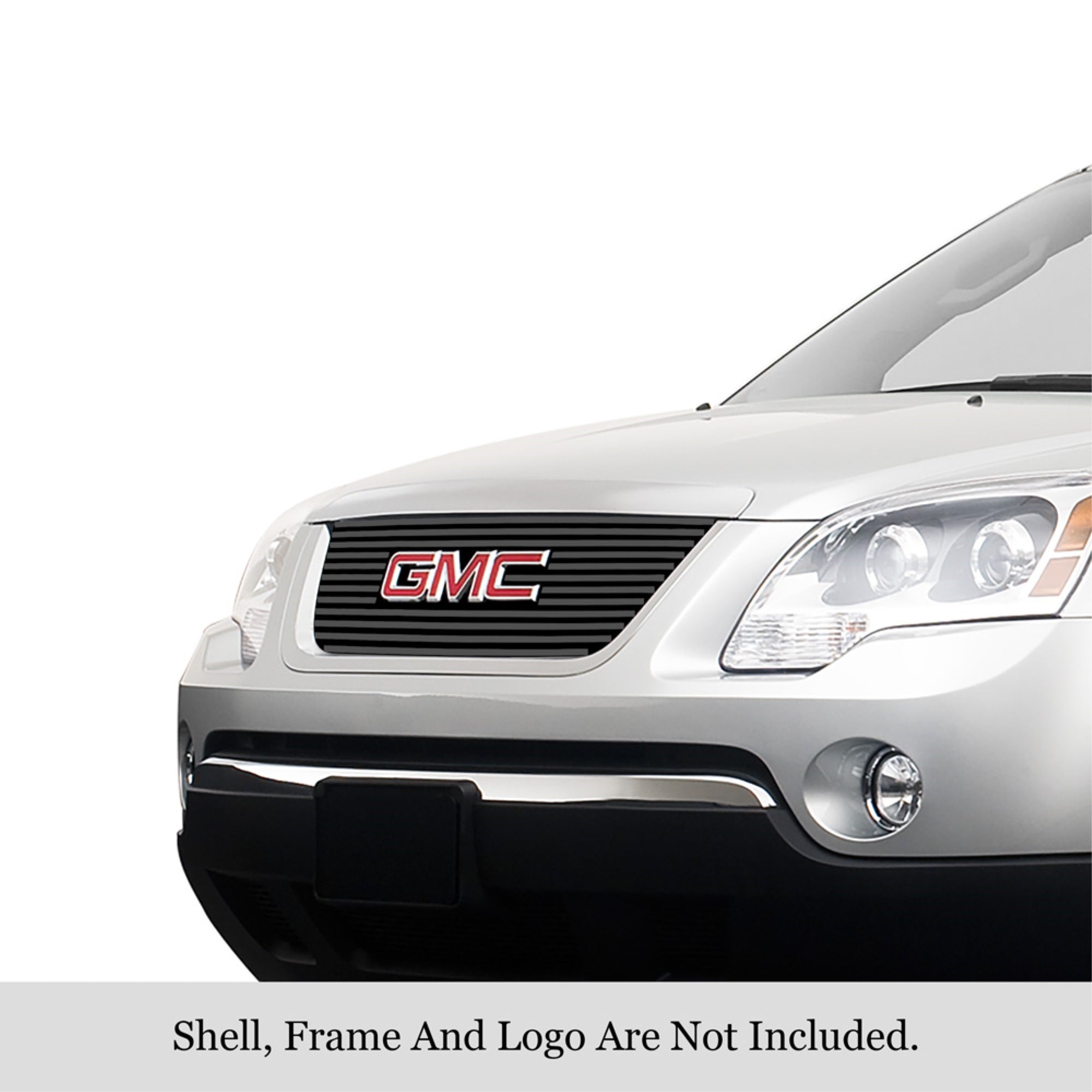 2007-2012 Gmc Acadia Stainless Steel Black Powder Coated Finish 8X6 Horizontal Billet Black Stainless Steel Billet Grille