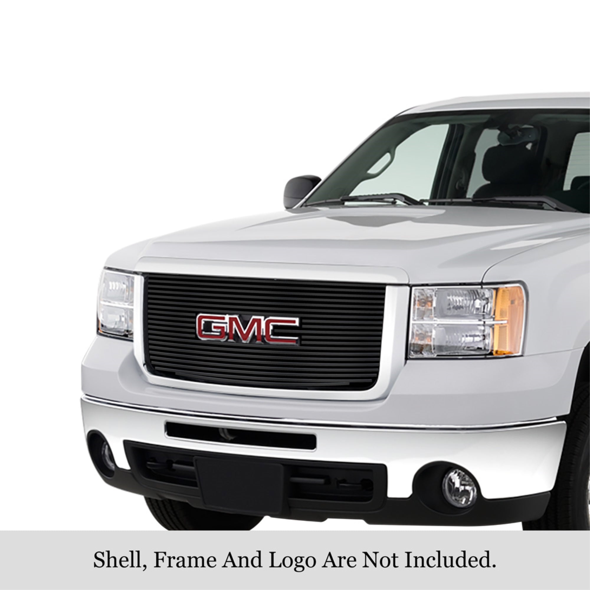 2007-2010 Gmc Sierra 2500 With Logo Show/2007-2010 Gmc Sierra 2500 With Logo Show Stainless Steel Black Powder Coated Finish 8X6 Horizontal Billet Black Stainless Steel Billet Grille
