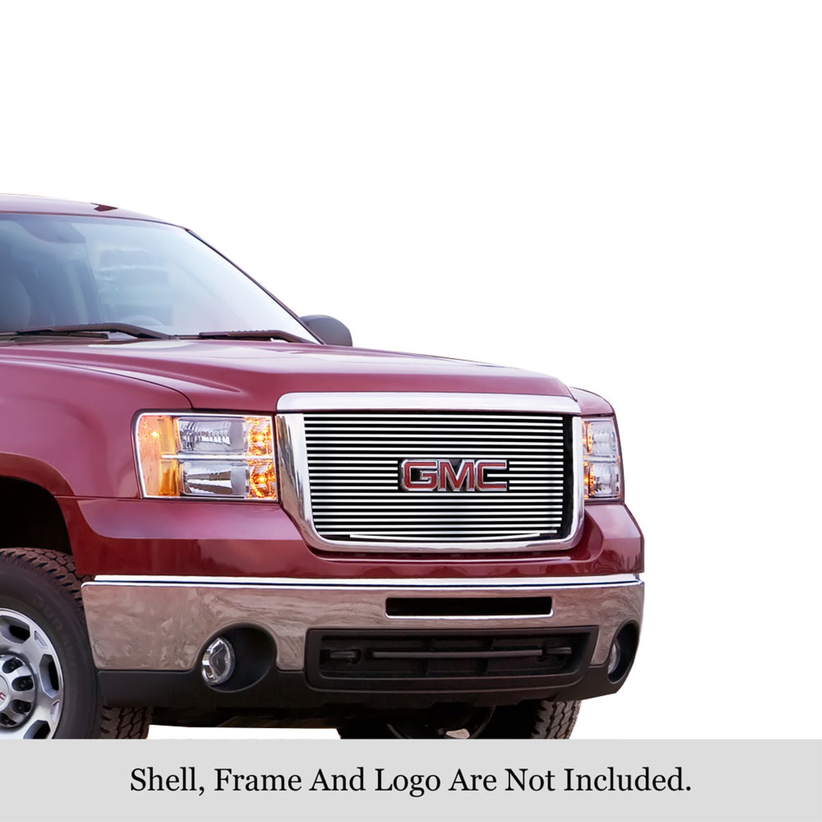 2007-2010 Gmc Sierra 2500 With Logo Show/2007-2010 Gmc Sierra 2500 With Logo Show 304 Stainless Steel Polished Finish 8X6 Horizontal Billet Stainless Steel Billet Grille