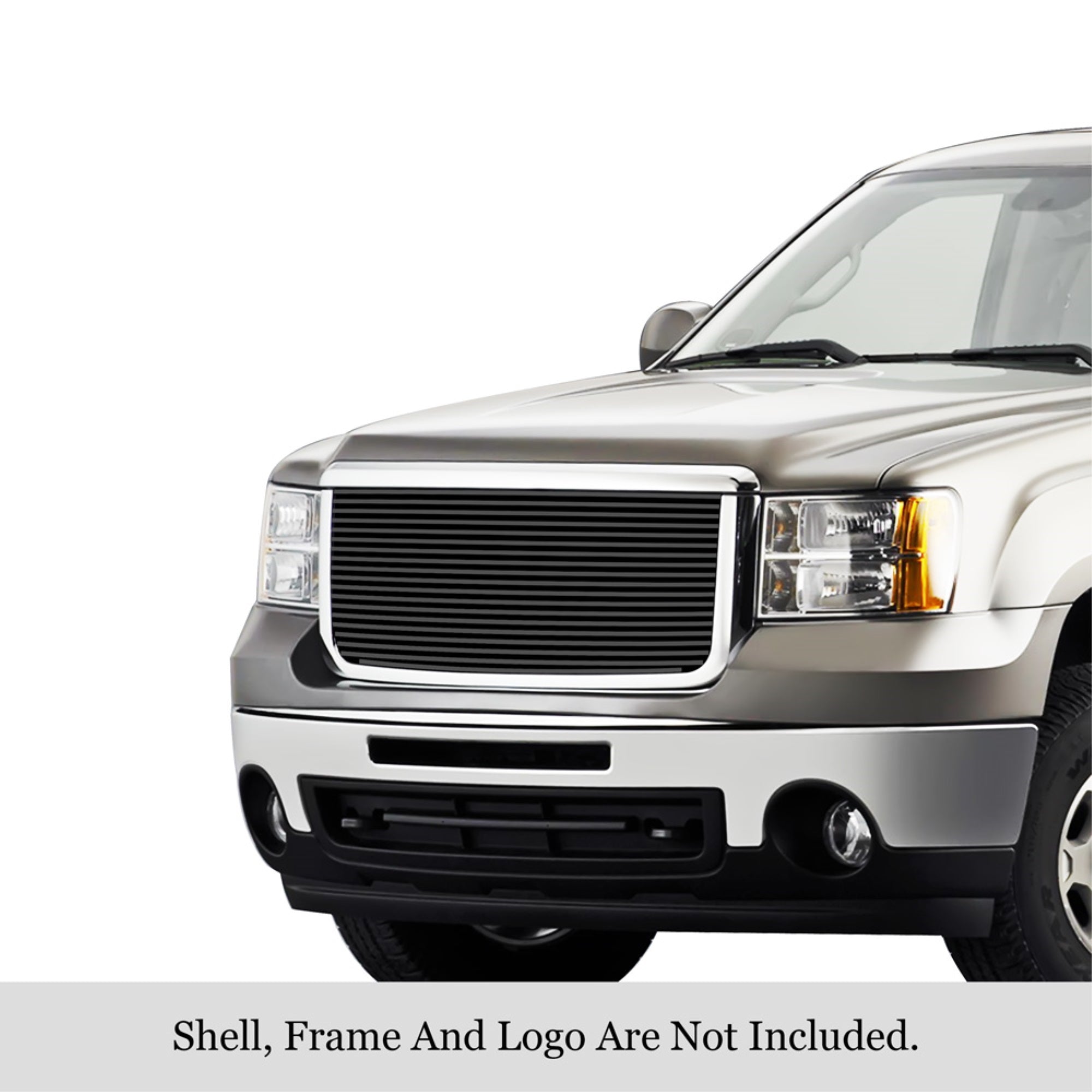 2007-2010 Gmc Sierra 2500 Hd /2007-2010 Gmc Sierra 3500 Hd Stainless Steel Black Powder Coated Finish 8X6 Horizontal Billet Black Stainless Steel Billet Grille