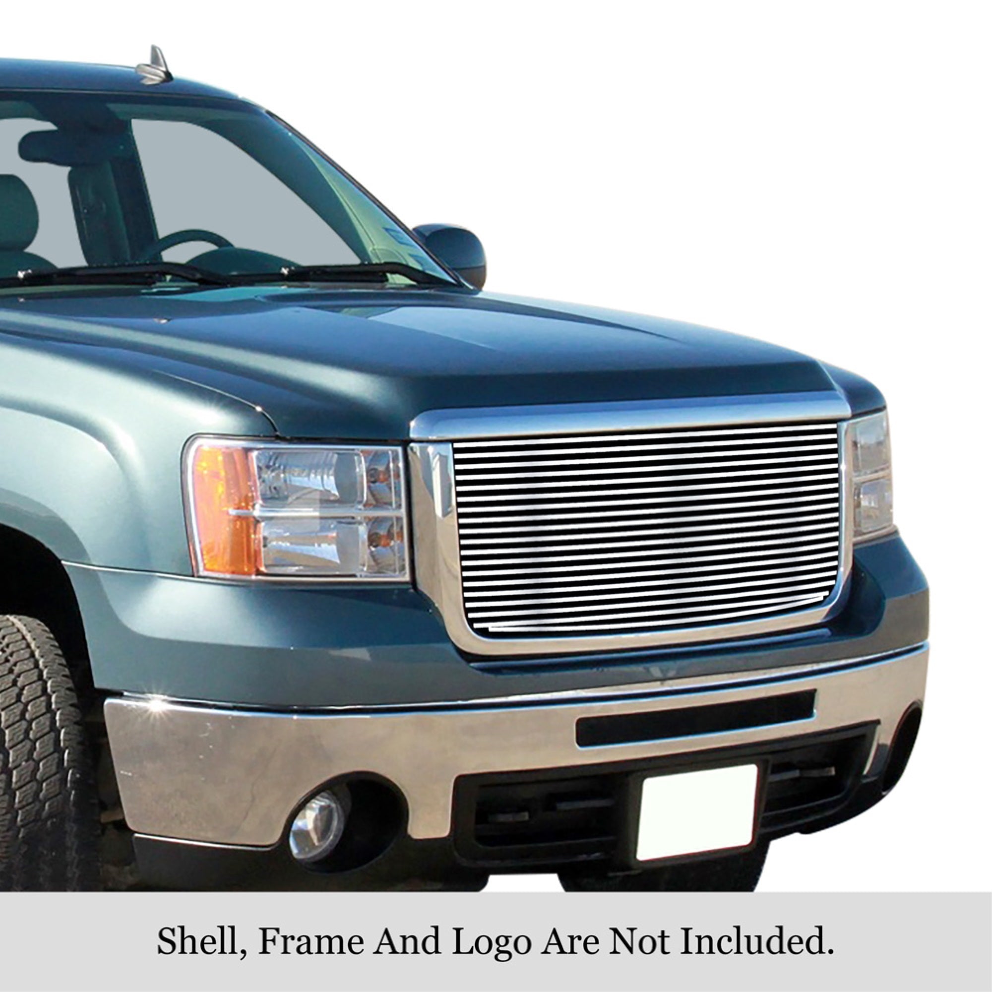 2007-2010 Gmc Sierra 2500 Hd /2007-2010 Gmc Sierra 3500 Hd 304 Stainless Steel Polished Finish 8X6 Horizontal Billet Stainless Steel Billet Grille