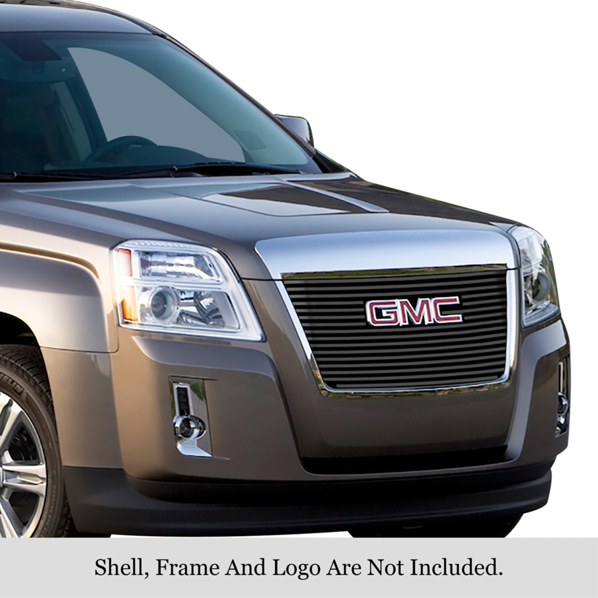 2010-2015 Gmc Terrain 1 Pc With Logo Show Stainless Steel Black Powder Coated Finish 8X6 Horizontal Billet Black Stainless Steel Billet Grille