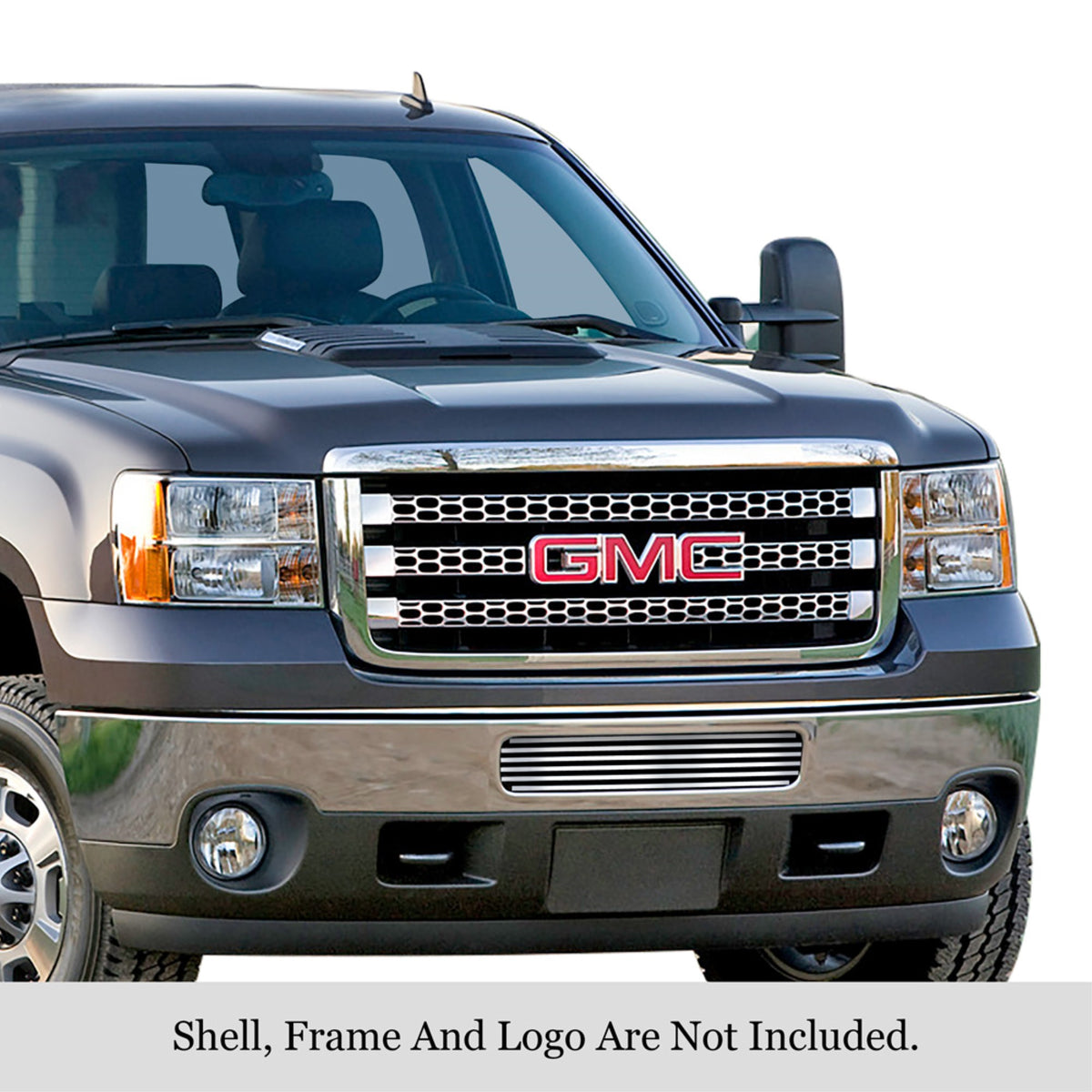 2011-2014 Gmc Sierra 2500 Hd Not For Denali/2011-2014 Gmc Sierra 3500 Hd Not For Denali 304 Stainless Steel Polished Finish 8X6 Horizontal Billet Stainless Steel Billet Grille