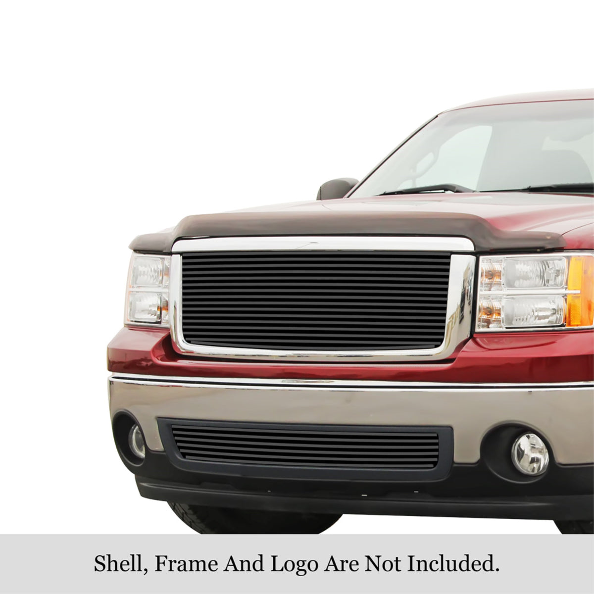2007-2013 Gmc Sierra 1500 New Body Style Stainless Steel Black Powder Coated Finish 8X6 Horizontal Billet Black Stainless Steel Billet Grille