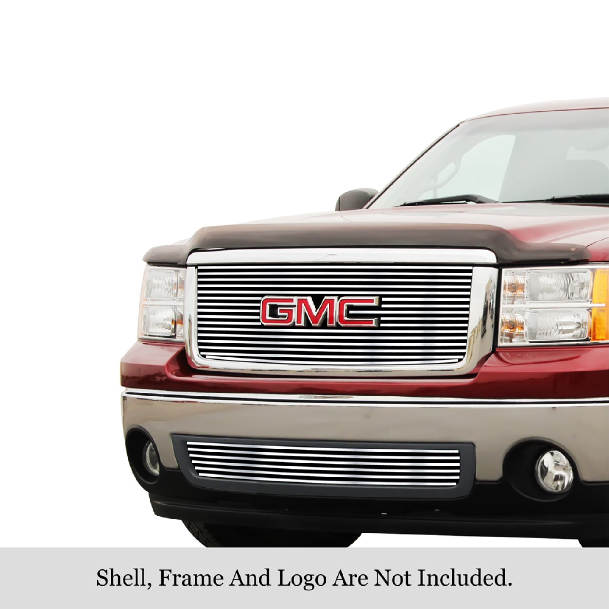 2007-2012 Gmc Sierra 1500 New Body Style 304 Stainless Steel Polished Finish 8X6 Horizontal Billet Stainless Steel Billet Grille