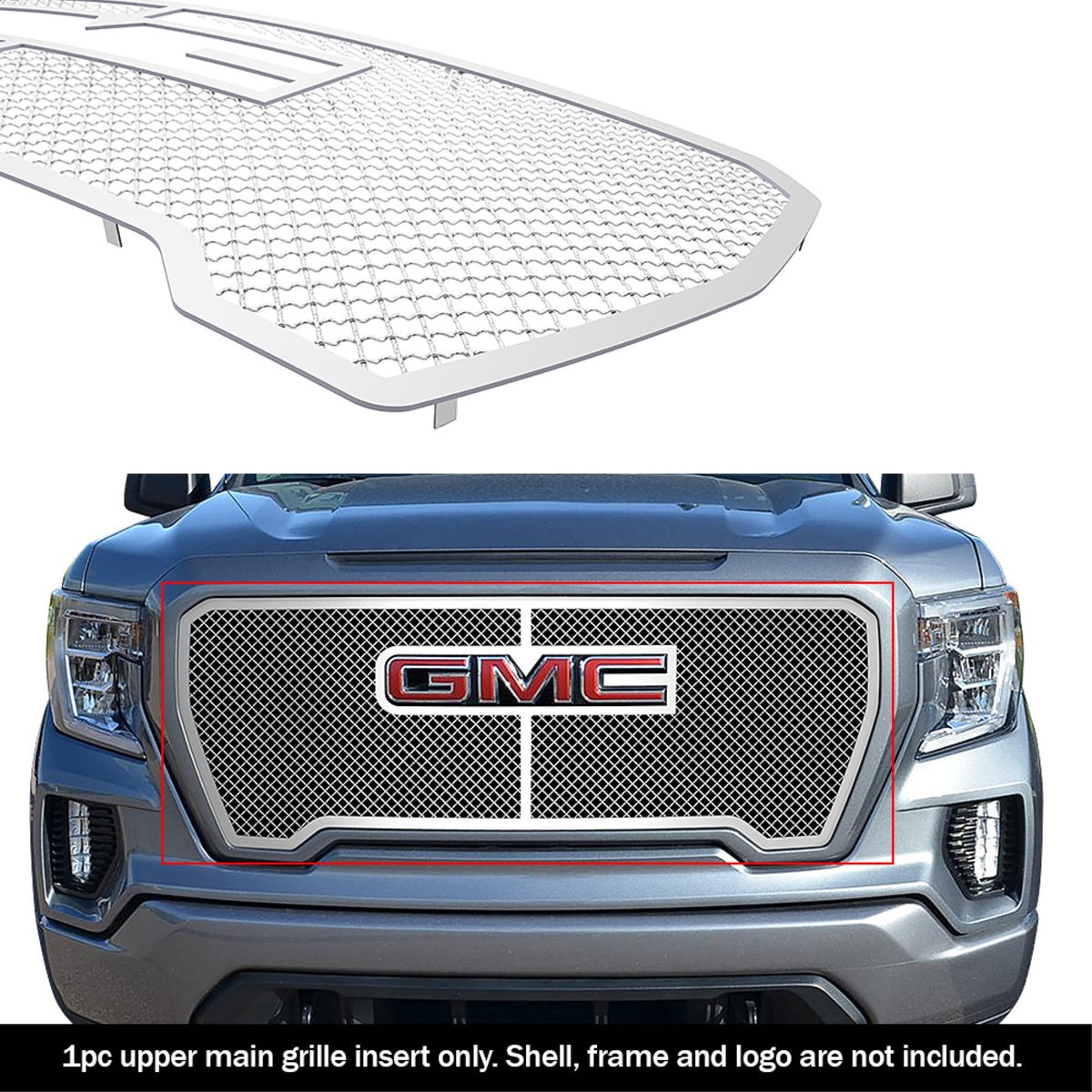 2019-2022 Gmc Sierra 1500 Slt/ 2019-2022 Gmc Sierra 1500 At4 Stainless Steel Chrome Finish 2.5Mm Wire Mesh Mesh Grille