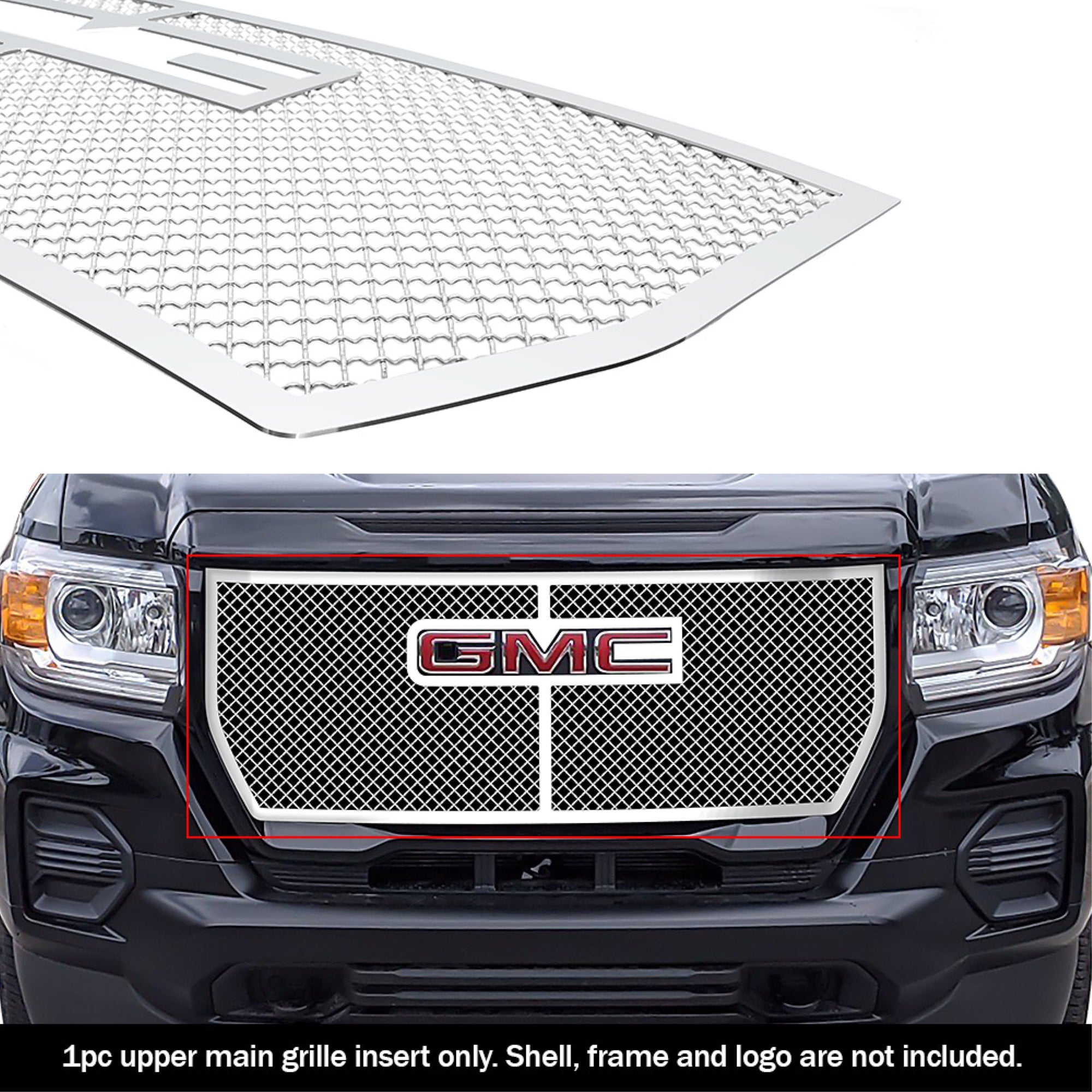 2021-2022 Gmc Canyon Elevation/ 2021-2022 Gmc Canyon At4 Stainless Steel Chrome Finish 2.5 Mm Wire Mesh Mesh Grille