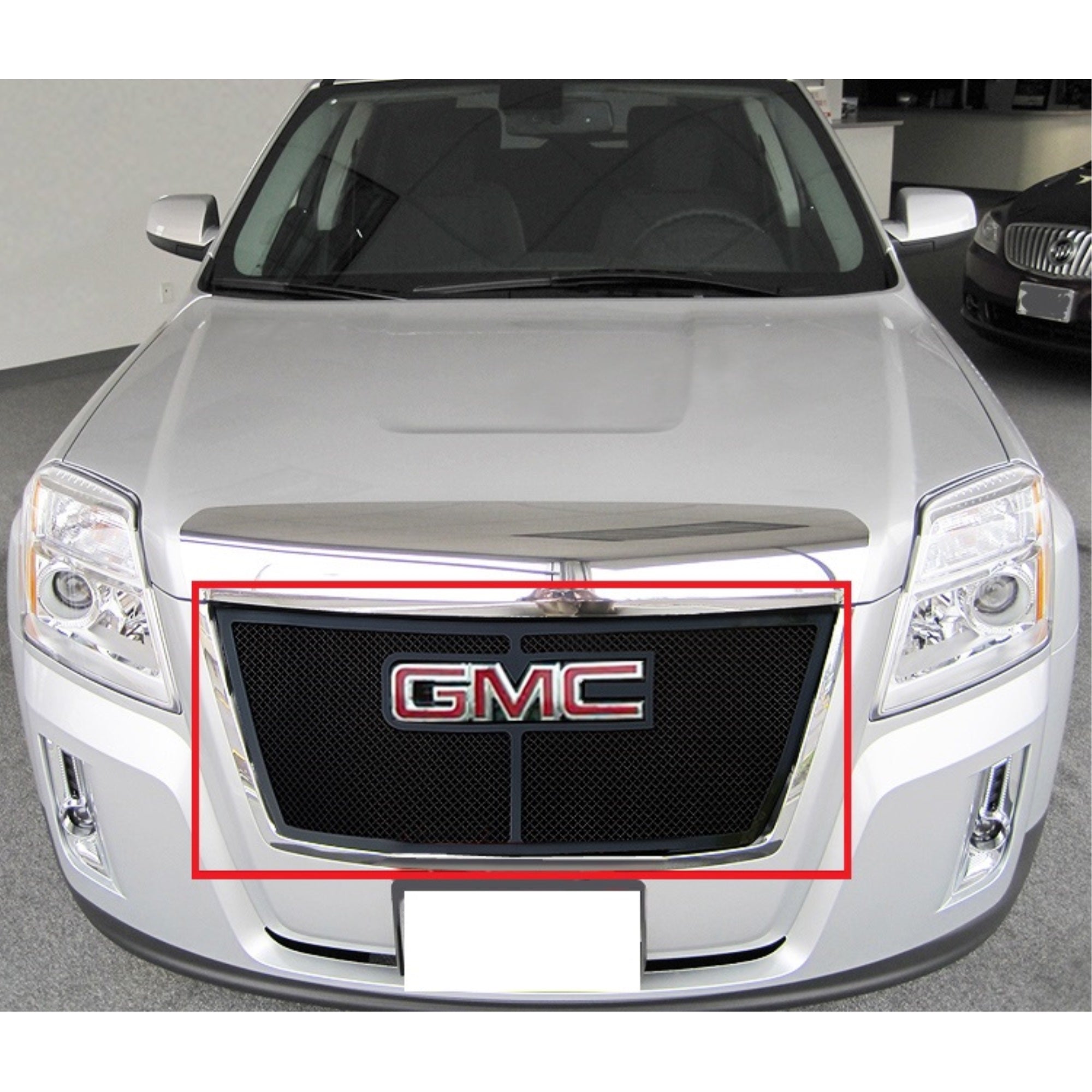 2010-2015 Gmc Terrain 1 Pc With Logo Show Stainless Steel Black Powder Coated Finish 1.8 Mm Wire Mesh Black Wire Mesh Grille