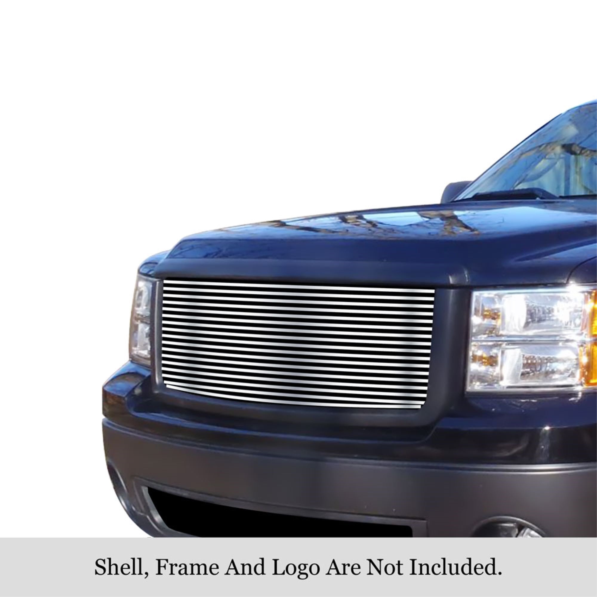2007-2013 Gmc Sierra 1500 304 Stainless Steel Polished Finish 8X6 Horizontal Billet Stainless Steel Billet Grille