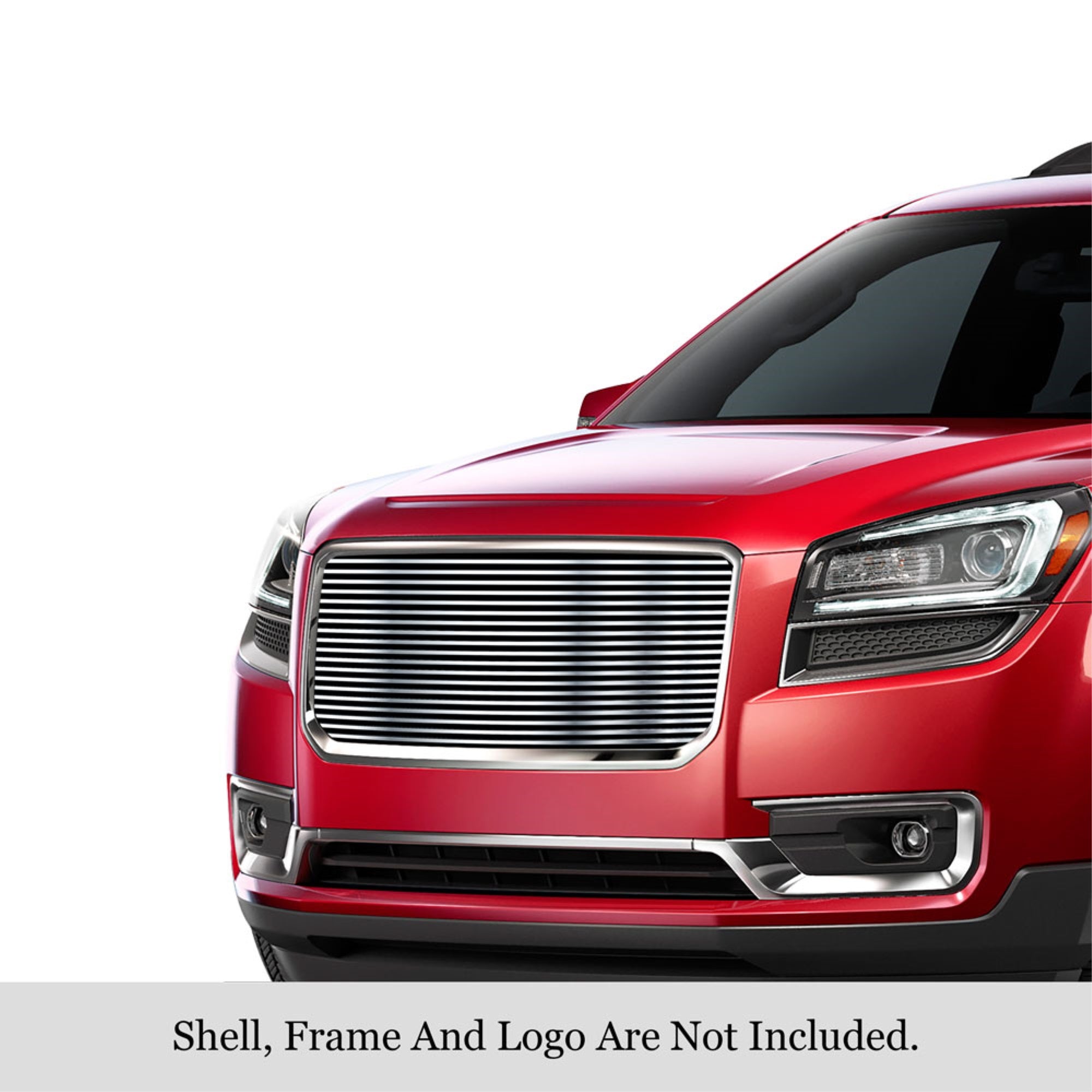 2013-2016 Gmc Acadia With Logo Cover 304 Stainless Steel Polished Finish 8X6 Horizontal Billet Stainless Steel Billet Grille