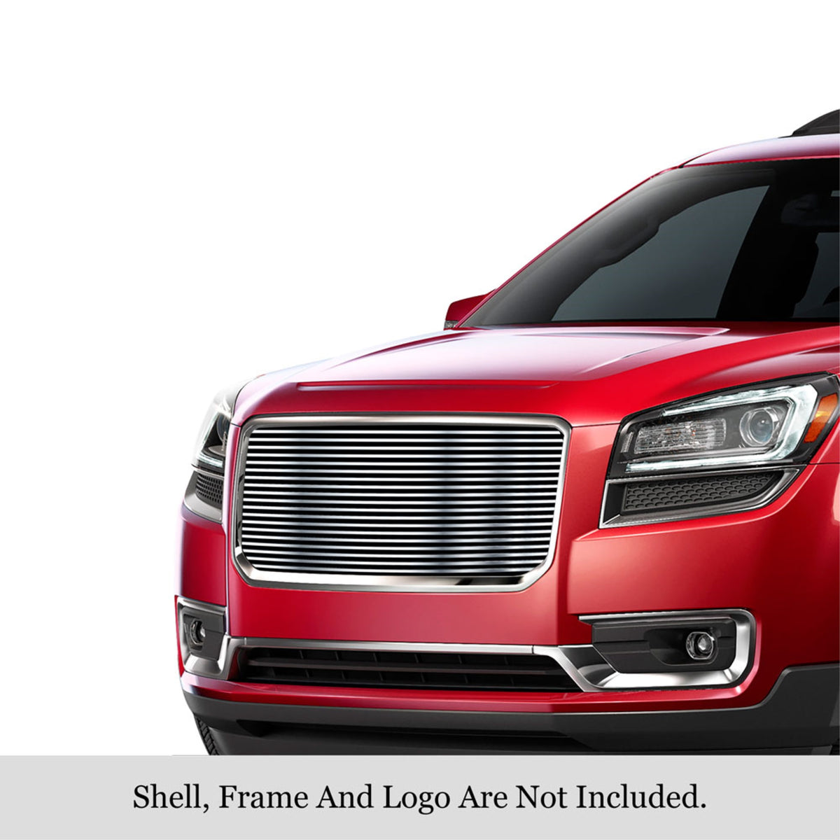 2013-2016 Gmc Acadia With Logo Cover 304 Stainless Steel Polished Finish 8X6 Horizontal Billet Stainless Steel Billet Grille