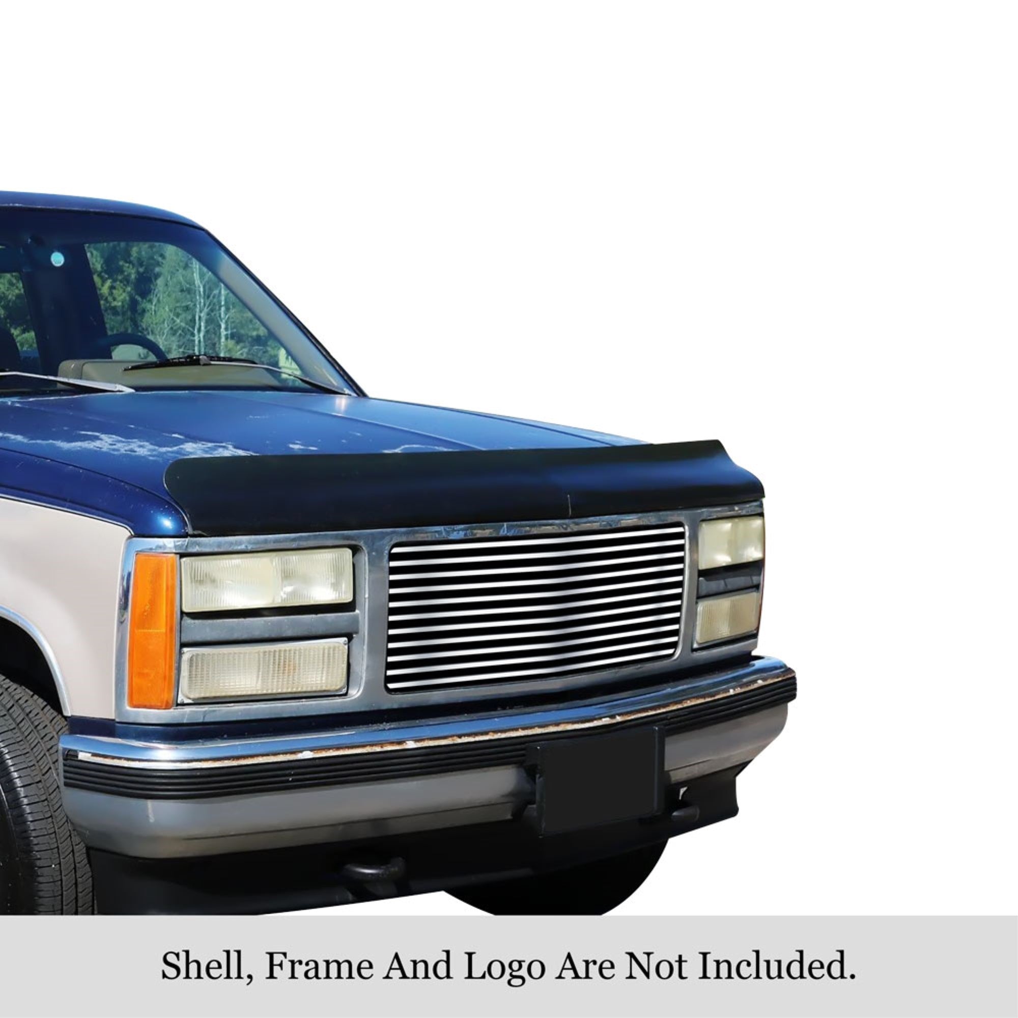 1988-1993 Gmc Sierra /1990-1993 Gmc Suburban Composite Plastic Lights/1992-1993 Gmc Yukon 304 Stainless Steel Polished Finish 8X6 Horizontal Billet Stainless Steel Billet Grille