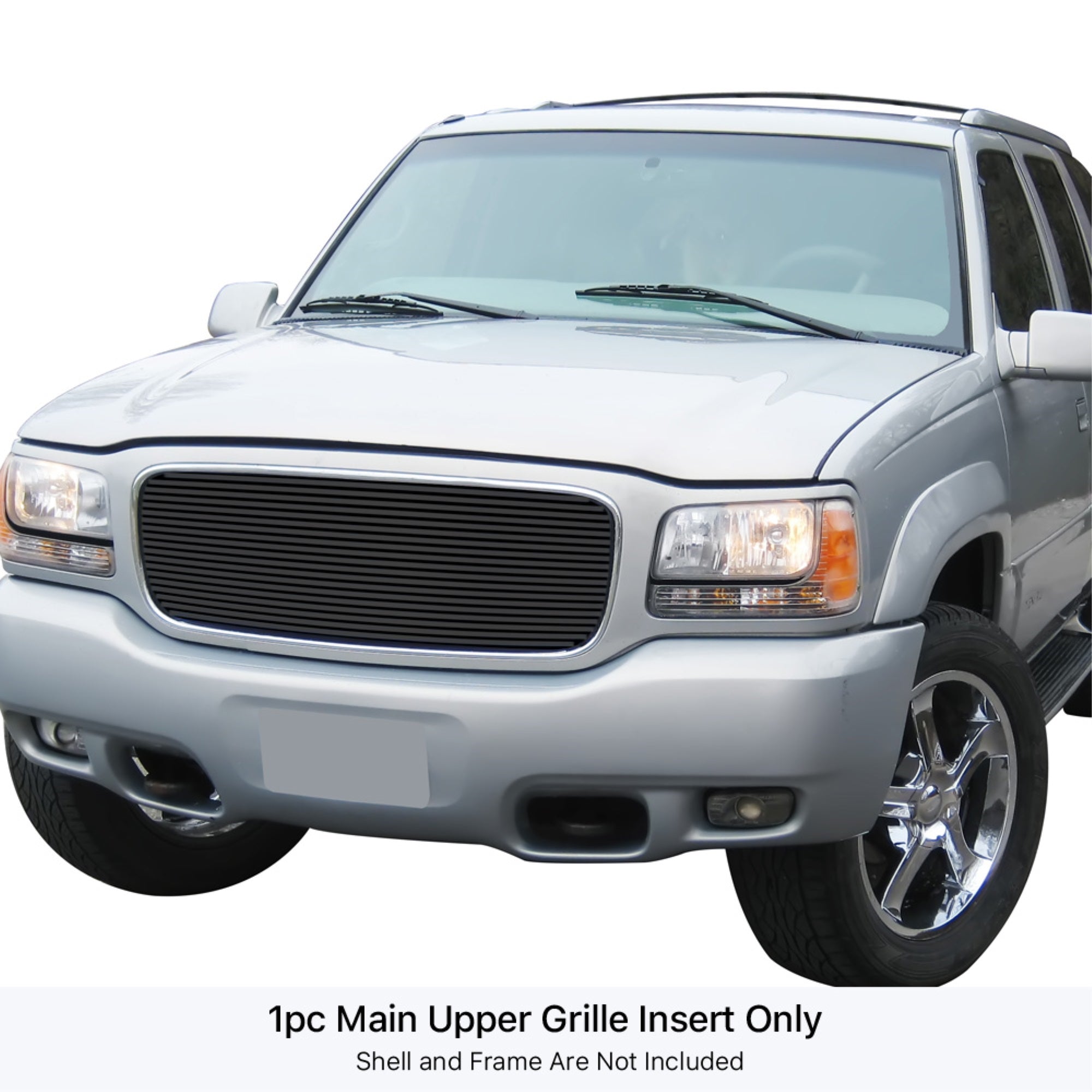 1998-2000 Gmc Yukon Denali Stainless Steel Black Powder Coated Finish 8X6 High Density Billet Stainless Steel Billet Grille