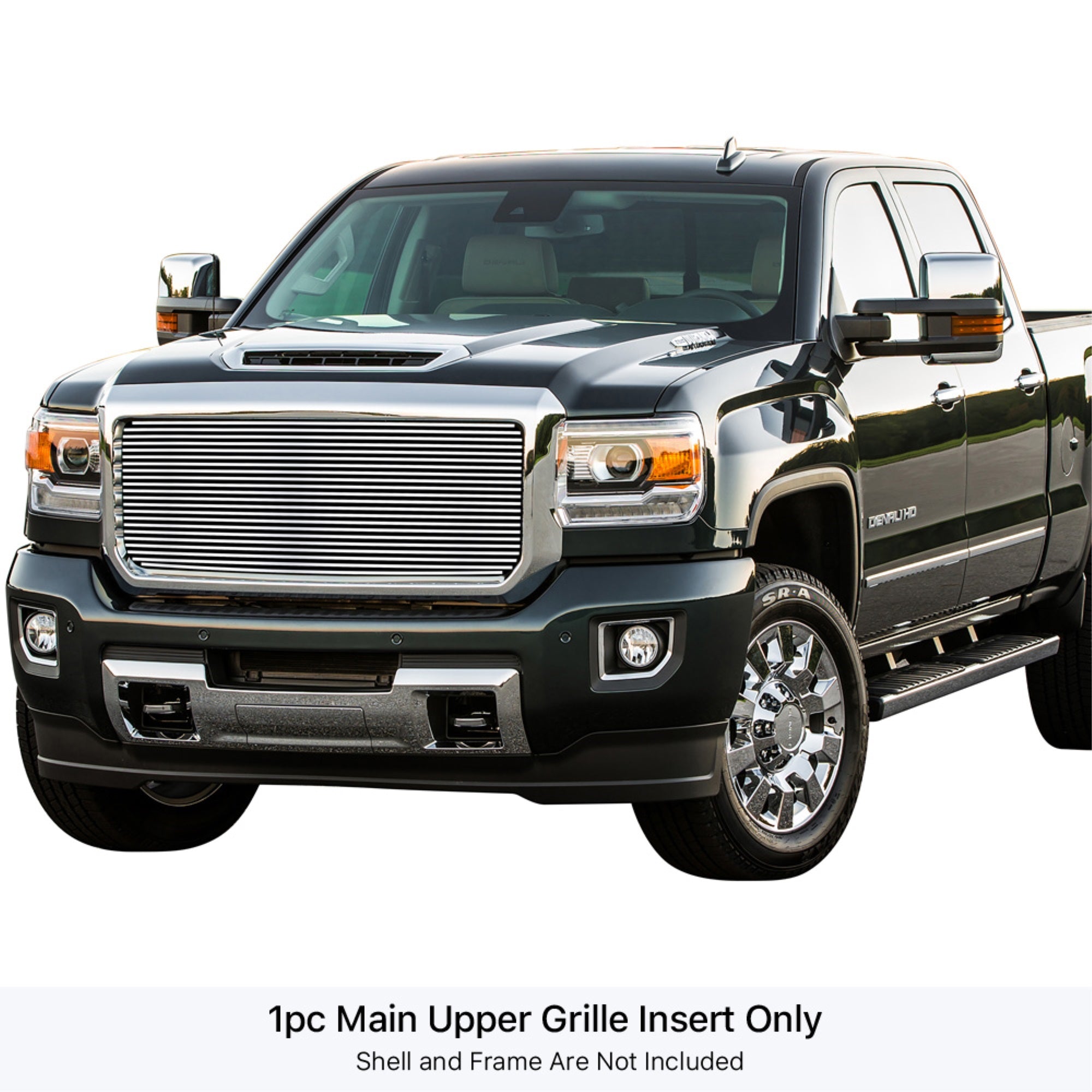 2015-2019 Gmc Sierra 2500 /2015-2019 Gmc Sierra 3500 304 Stainless Steel Polished Finish 8X6 Horizontal Billet Stainless Steel Billet Grille
