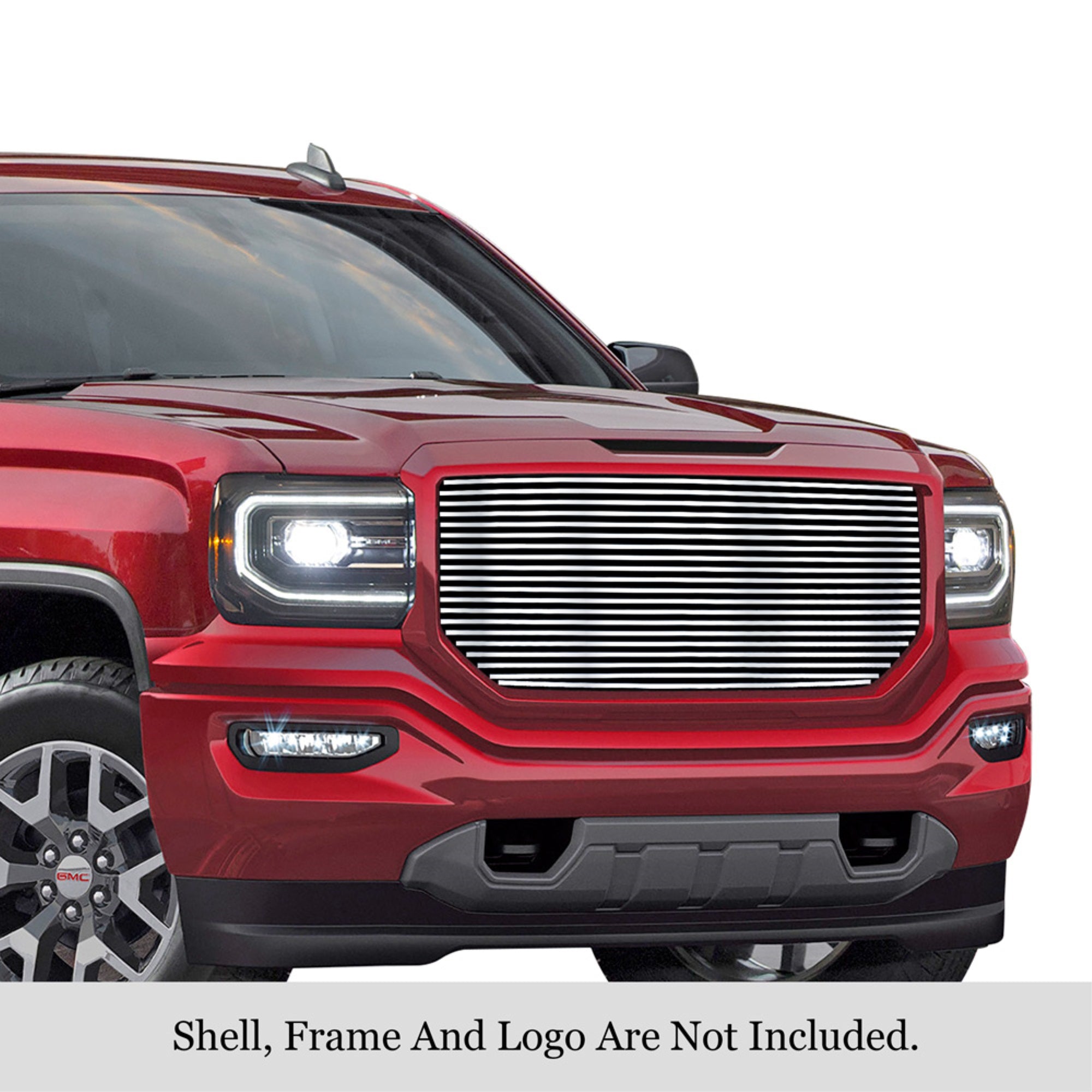 2016-2018 Gmc Sierra 1500 304 Stainless Steel Polished Finish 8X6 Horizontal Billet Stainless Steel Billet Grille