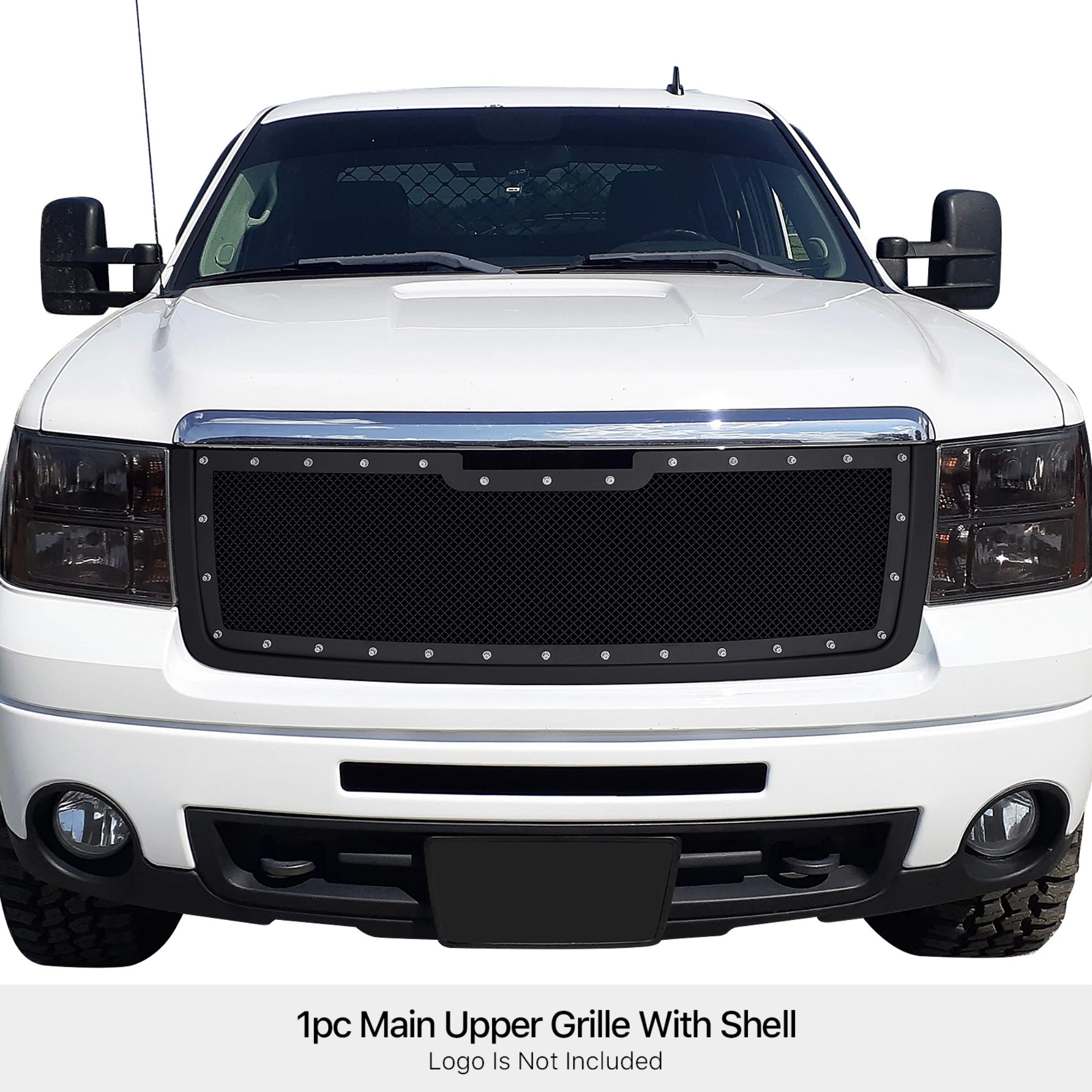 Pe + Stainless Steel Main Upper Package Grille 2007-2013 Gmc Sierra 1500 /2007-2010 Gmc Sierra Denali New Body With Logo Show