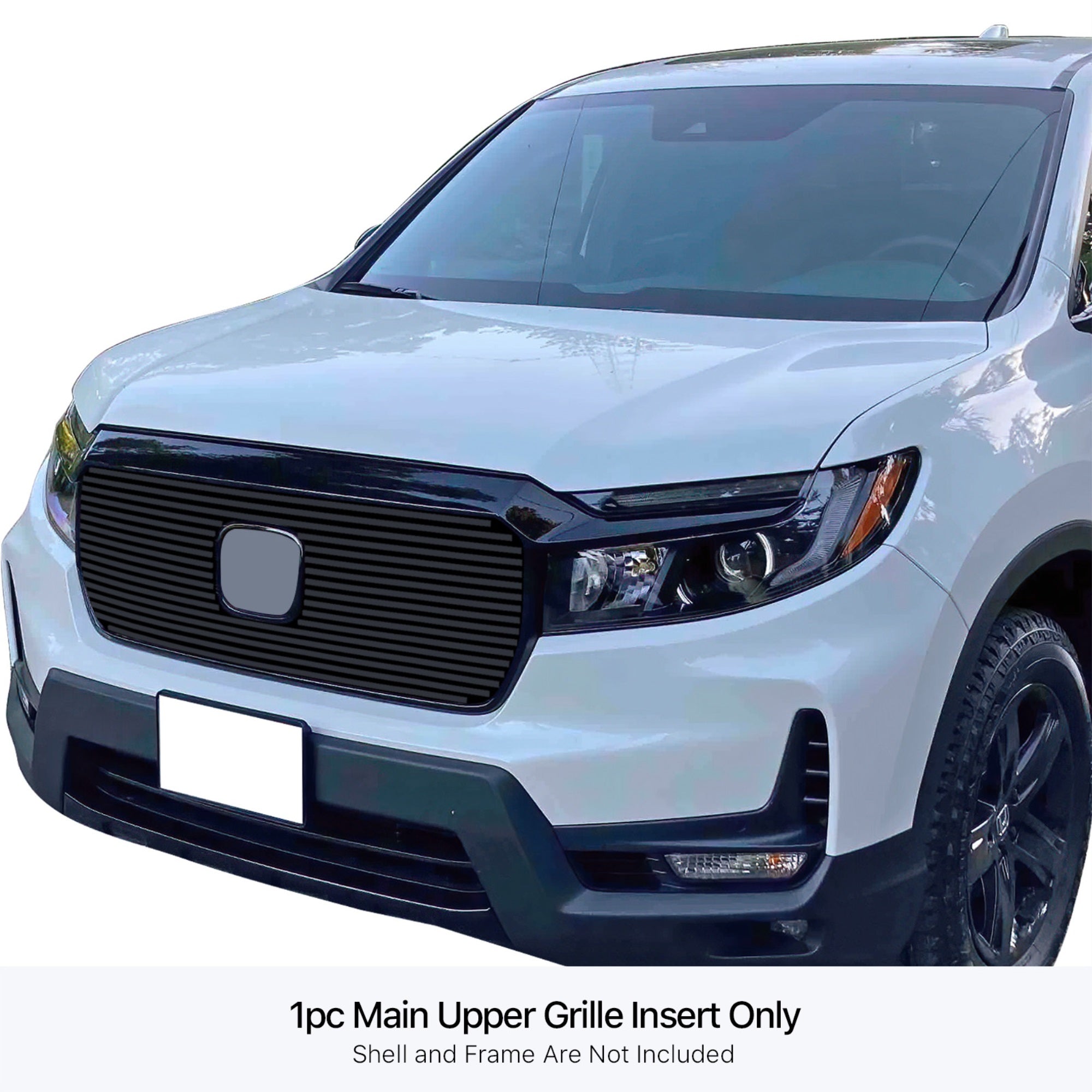 Stainless Steel Main Upper Black Stainless Steel Billet Grille 2021-2025 Honda Ridgeline Not For Hpd Grille