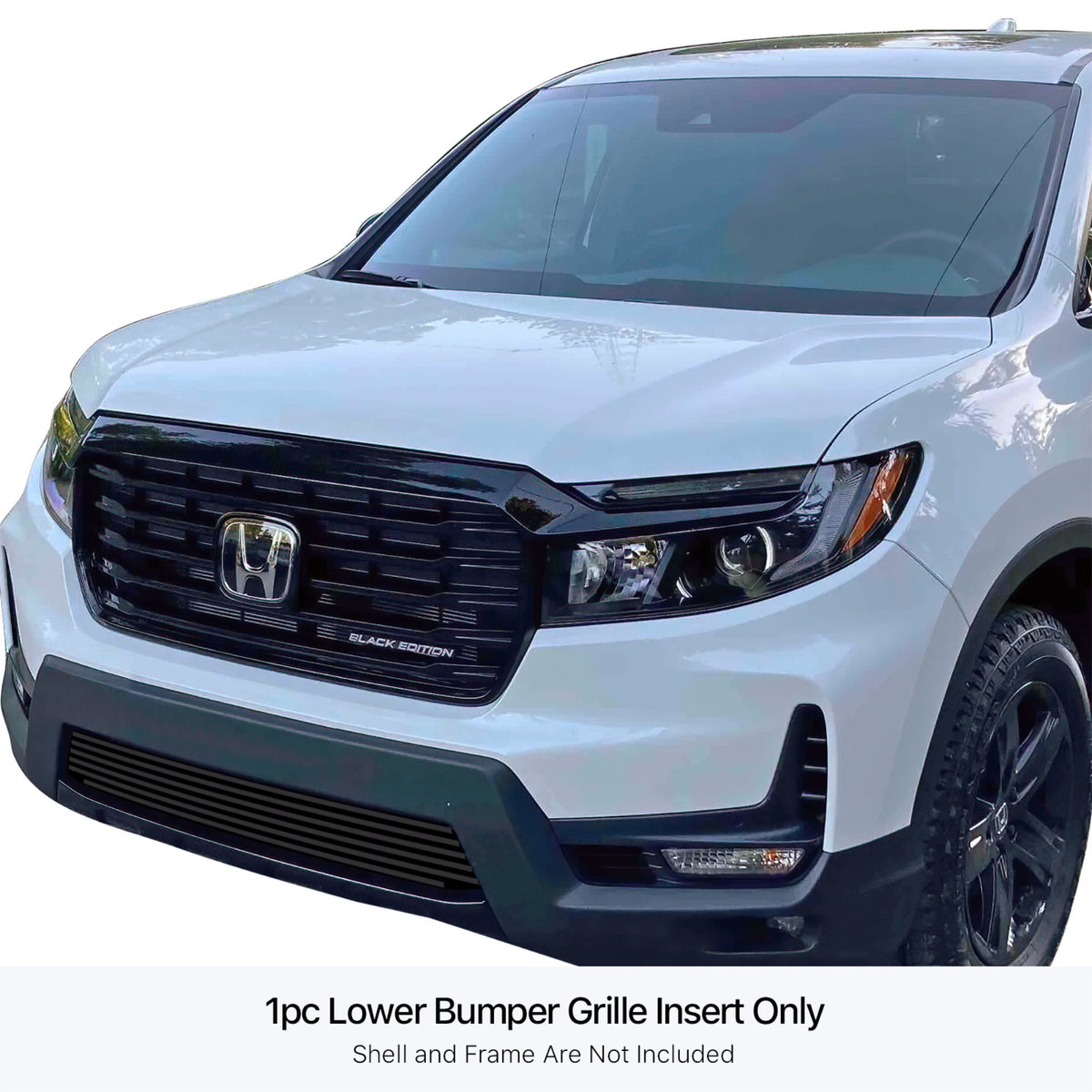 Stainless Steel Lower Bumper Black Stainless Steel Billet Grille 2021-2025 Honda Ridgeline