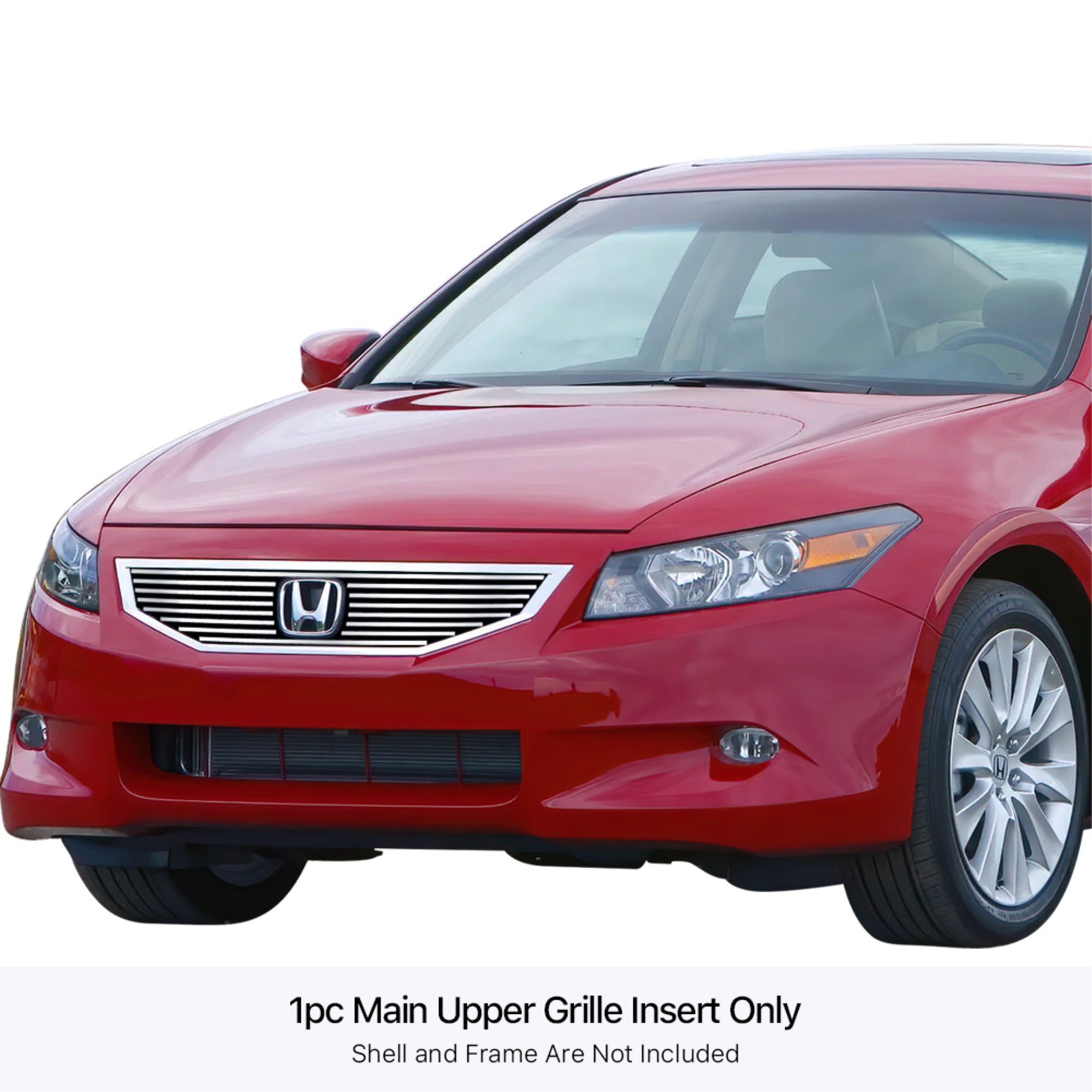 Stainless Steel Main Upper Stainless Steel Billet Grille 2008-2010 Honda Accord Sedan Logo Show
