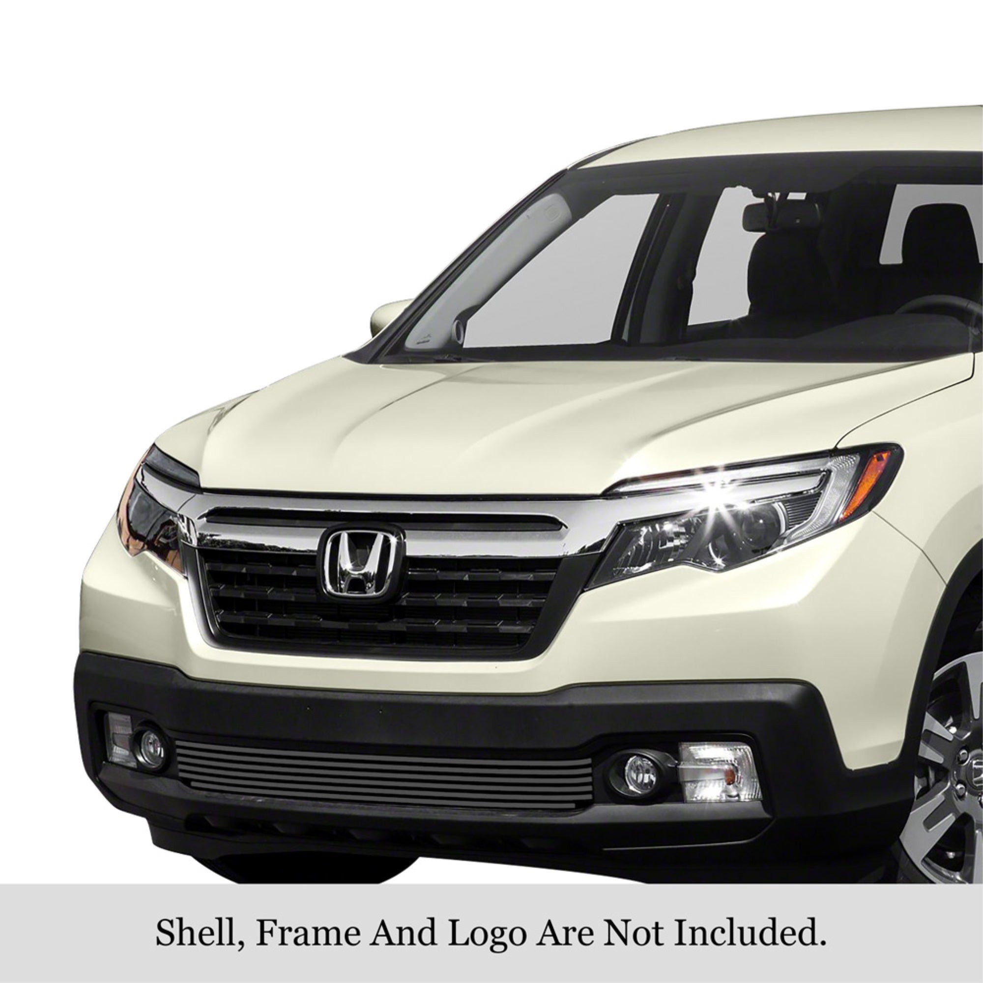 2017-2020 Honda Ridgeline Stainless Steel Black Powder Coated Finish 8X6 Horizontal Billet Black Stainless Steel Billet Grille