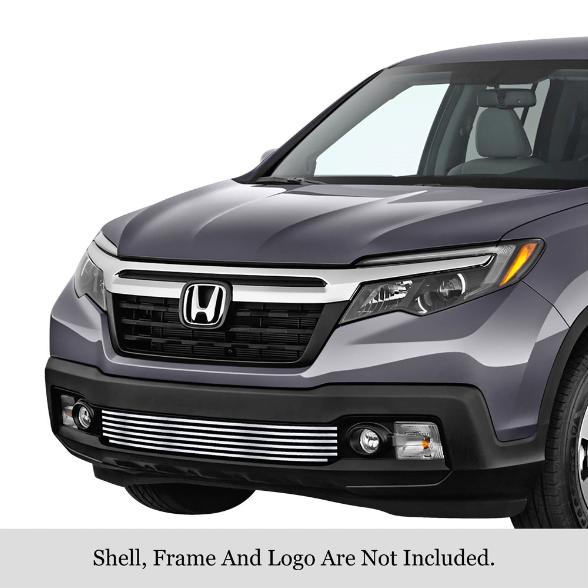 2017-2020 Honda Ridgeline 304 Stainless Steel Polished Finish 8X6 Horizontal Billet Stainless Steel Billet Grille