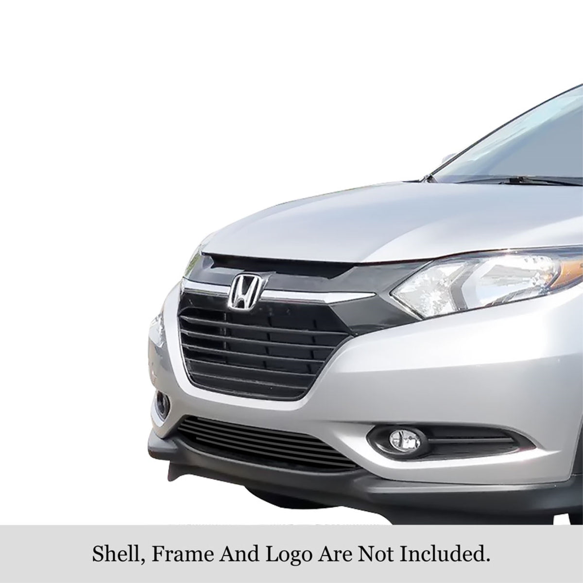 2016-2018 Honda Hr-V Stainless Steel Black Powder Coated Finish Horizontal Billet Black Stainless Steel Billet Grille