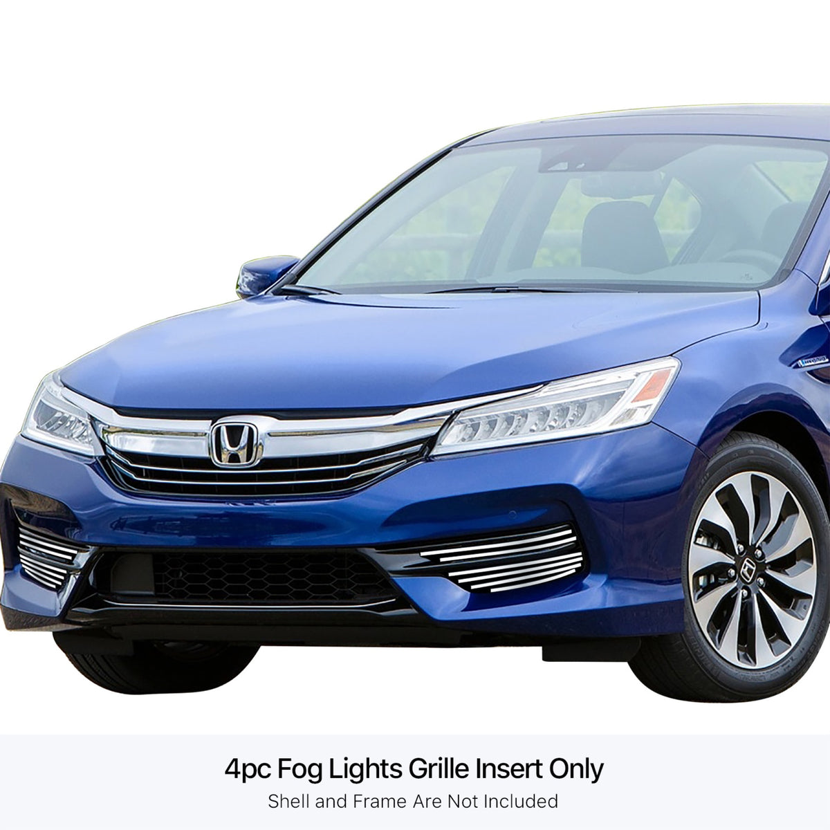 Stainless Steel Fog Light Cover Stainless Steel Billet Grille 2016-2017 Honda Accord Sedan