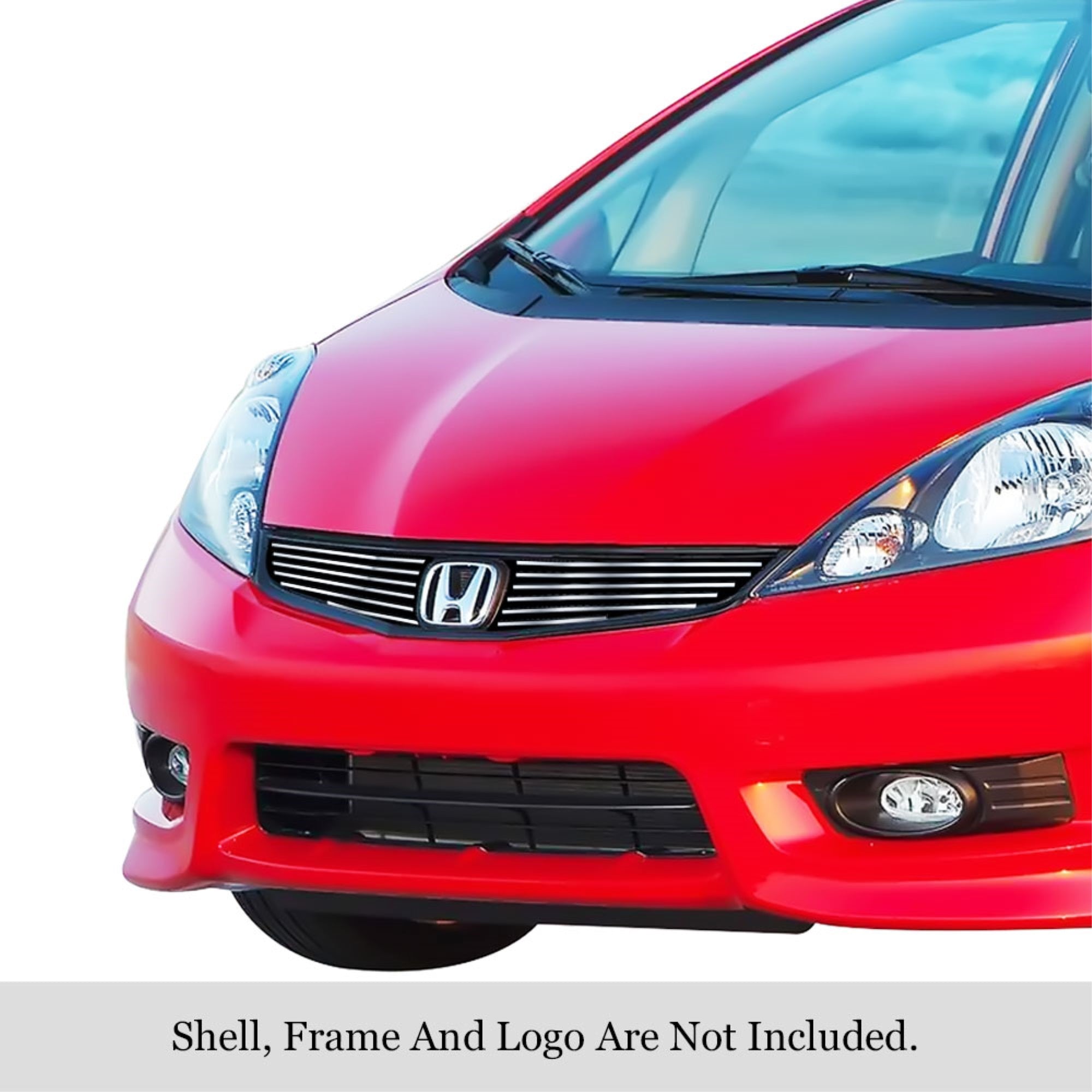 Stainless Steel Main Upper Stainless Steel Billet Grille 2012-2013 Honda Fit Base Model With Logo Show