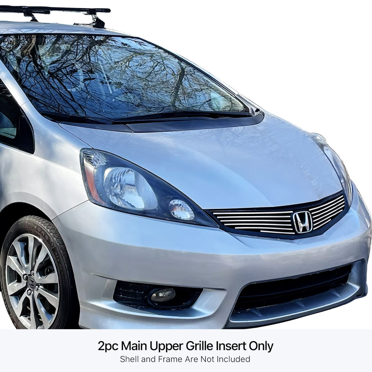 Stainless Steel Main Upper Stainless Steel Billet Grille 2012-2013 Honda Fit Sport With Logo Show