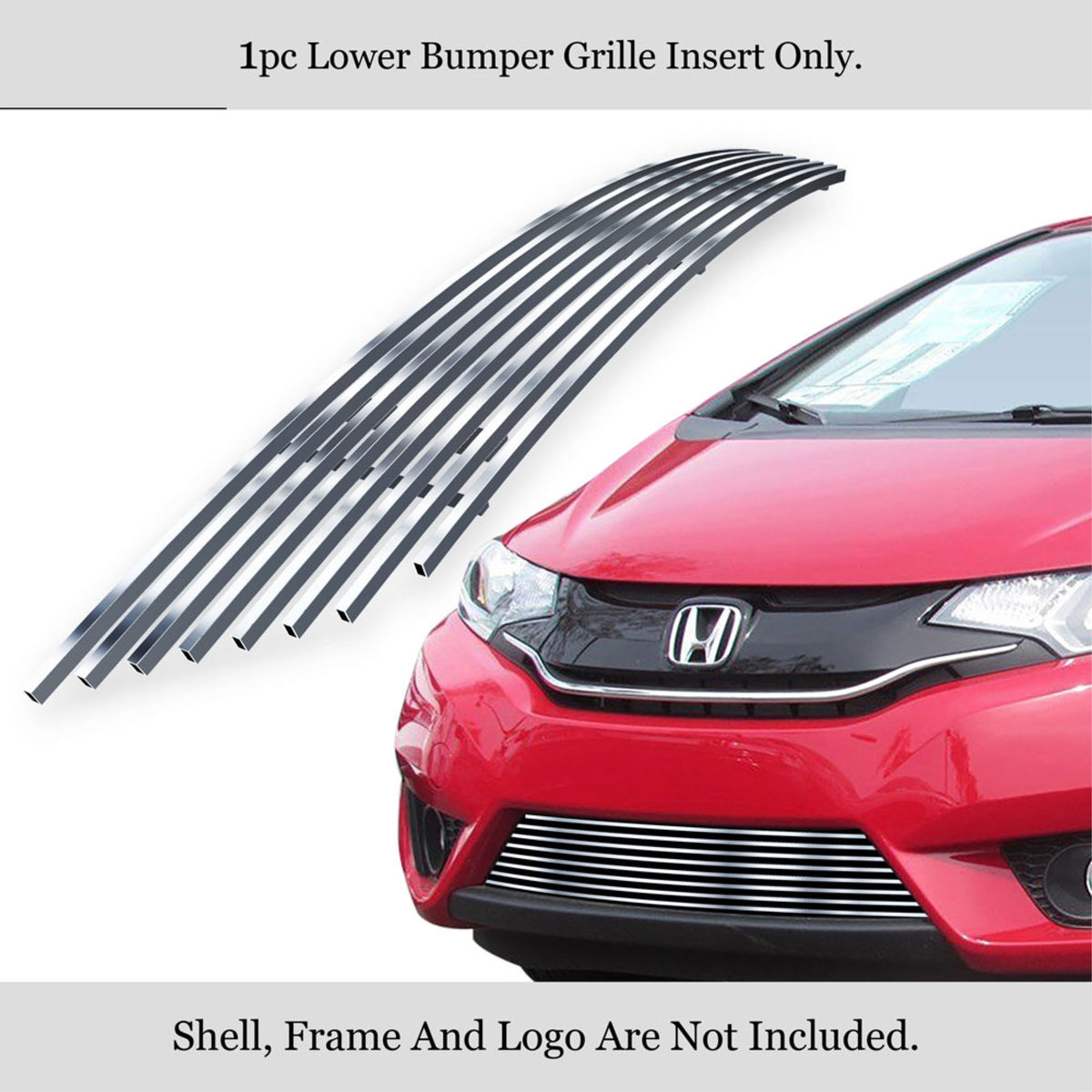 2015-2017 Honda Fit 304 Stainless Steel Polished Finish Horizontal Billet Stainless Steel Billet Grille