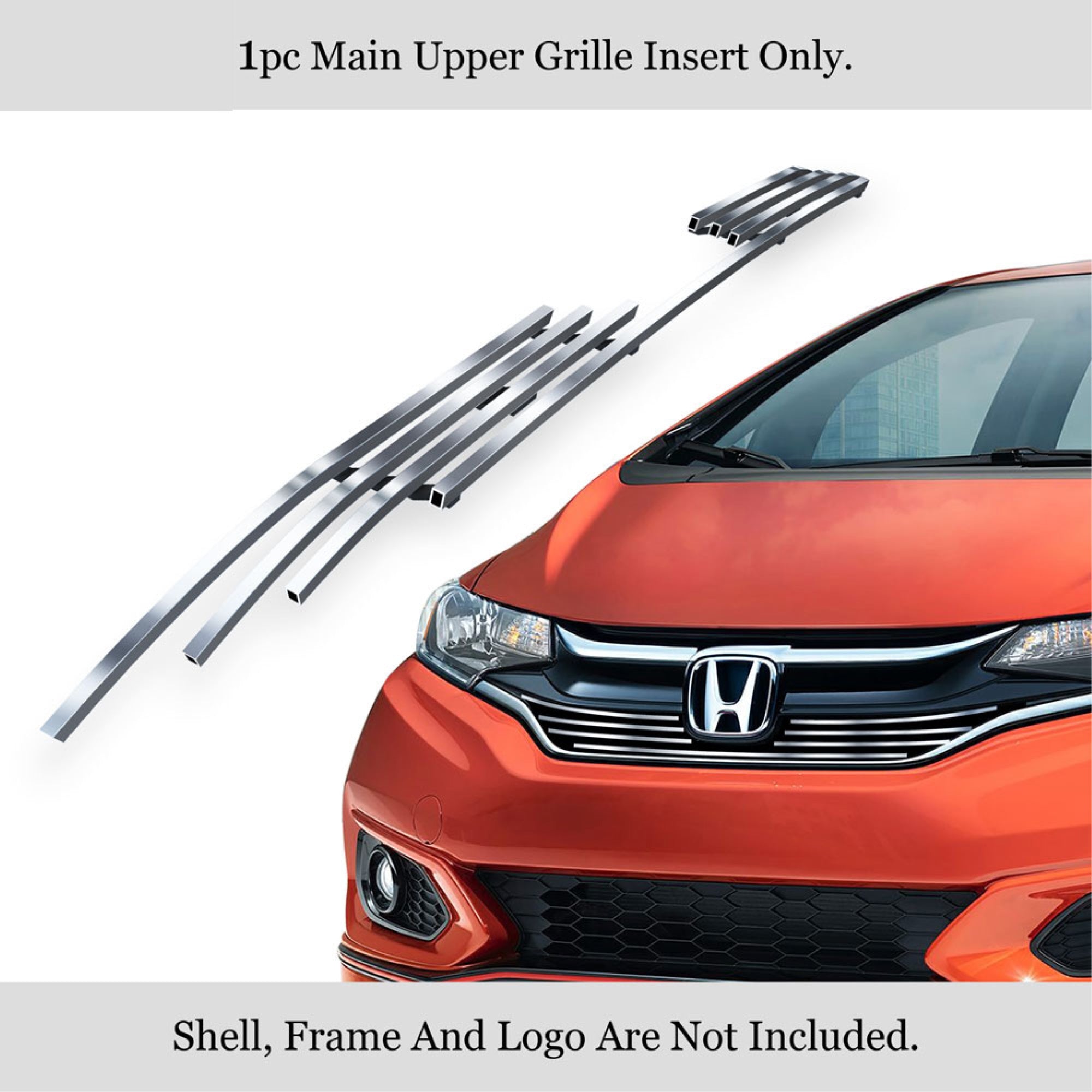 Stainless Steel Main Upper Stainless Steel Billet Grille 2018-2019 Honda Fit with logo show