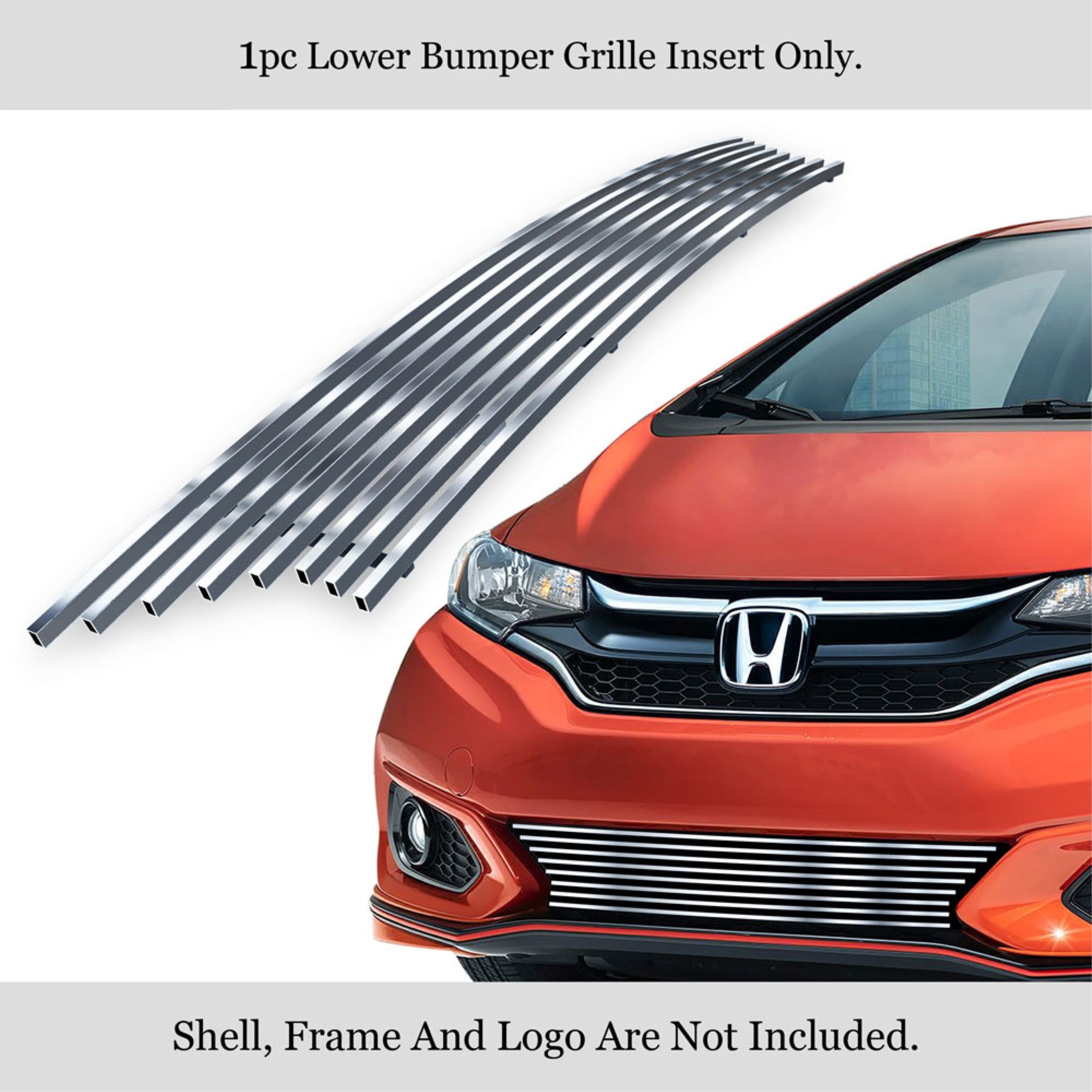 2018-2019 Honda Fit 304 Stainless Steel Polished Finish Horizontal Billet Stainless Steel Billet Grille