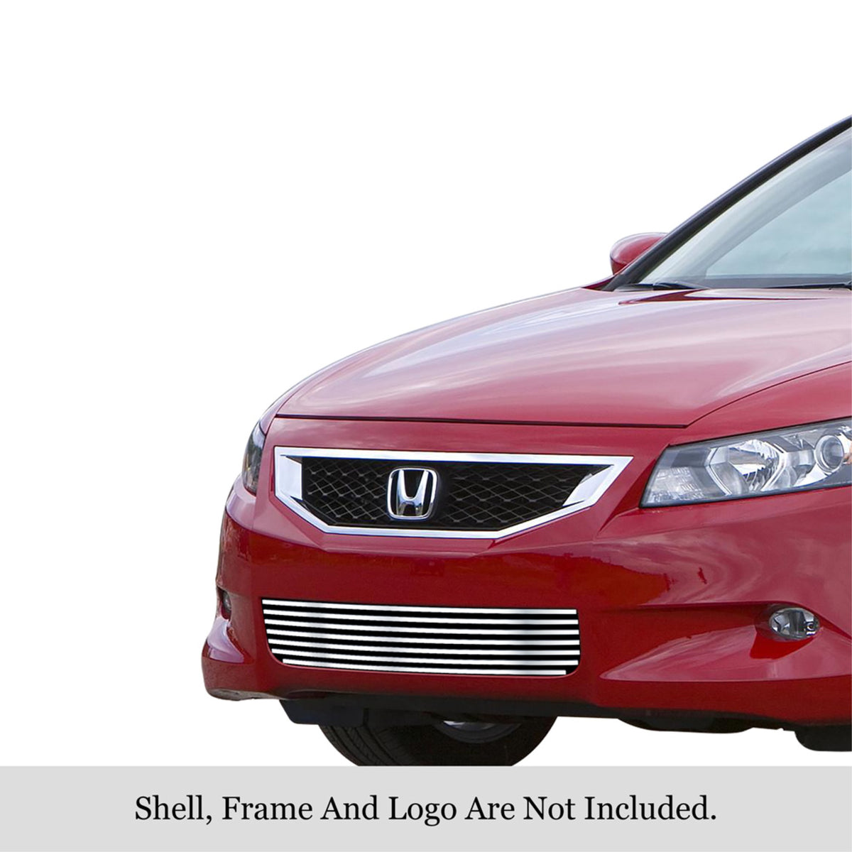 2008-2010 Honda Accord Coupe 304 Stainless Steel Polished Finish 8X6 Horizontal Billet Stainless Steel Billet Grille