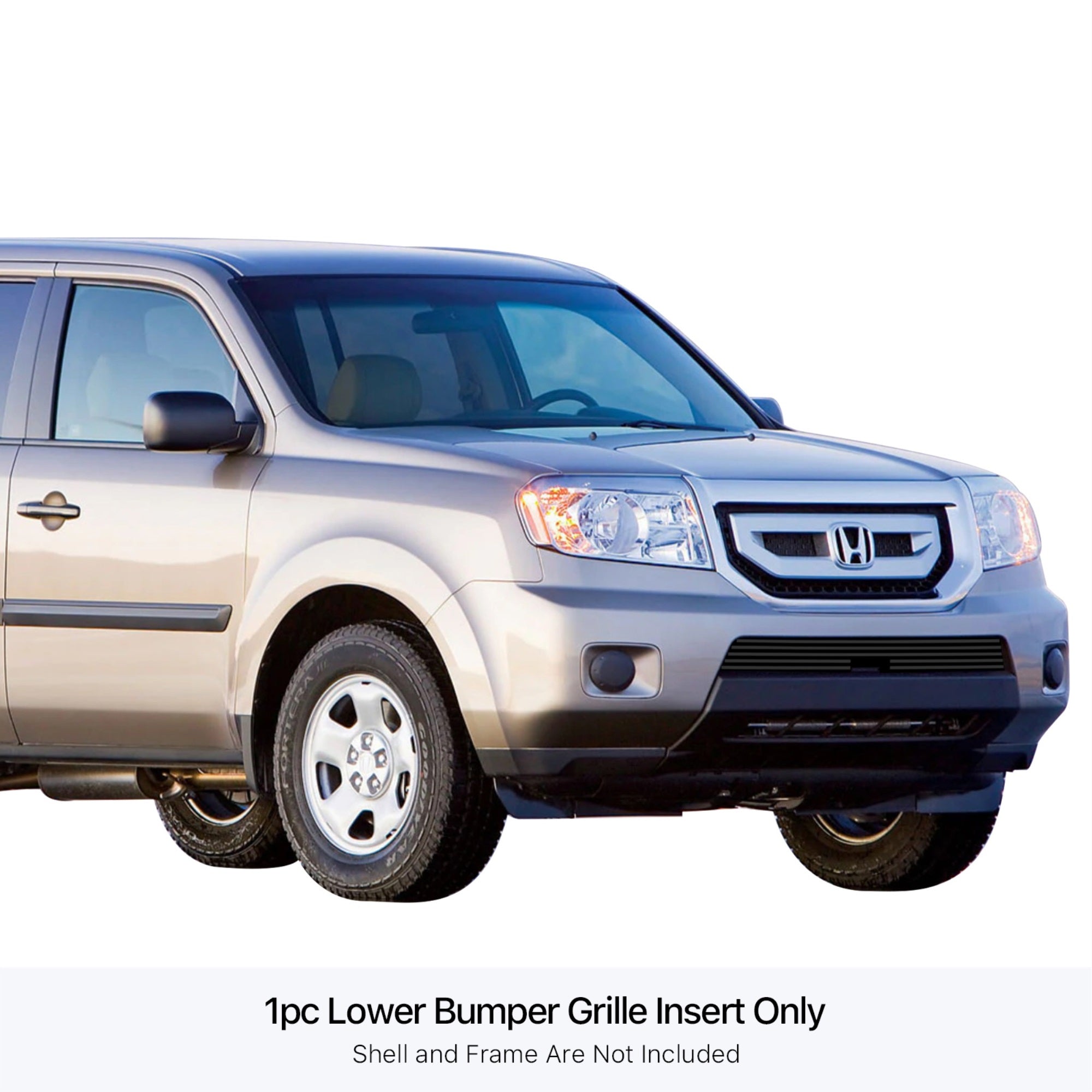 Stainless Steel Lower Bumper Black Stainless Steel Billet Grille 2009-2011 Honda Pilot