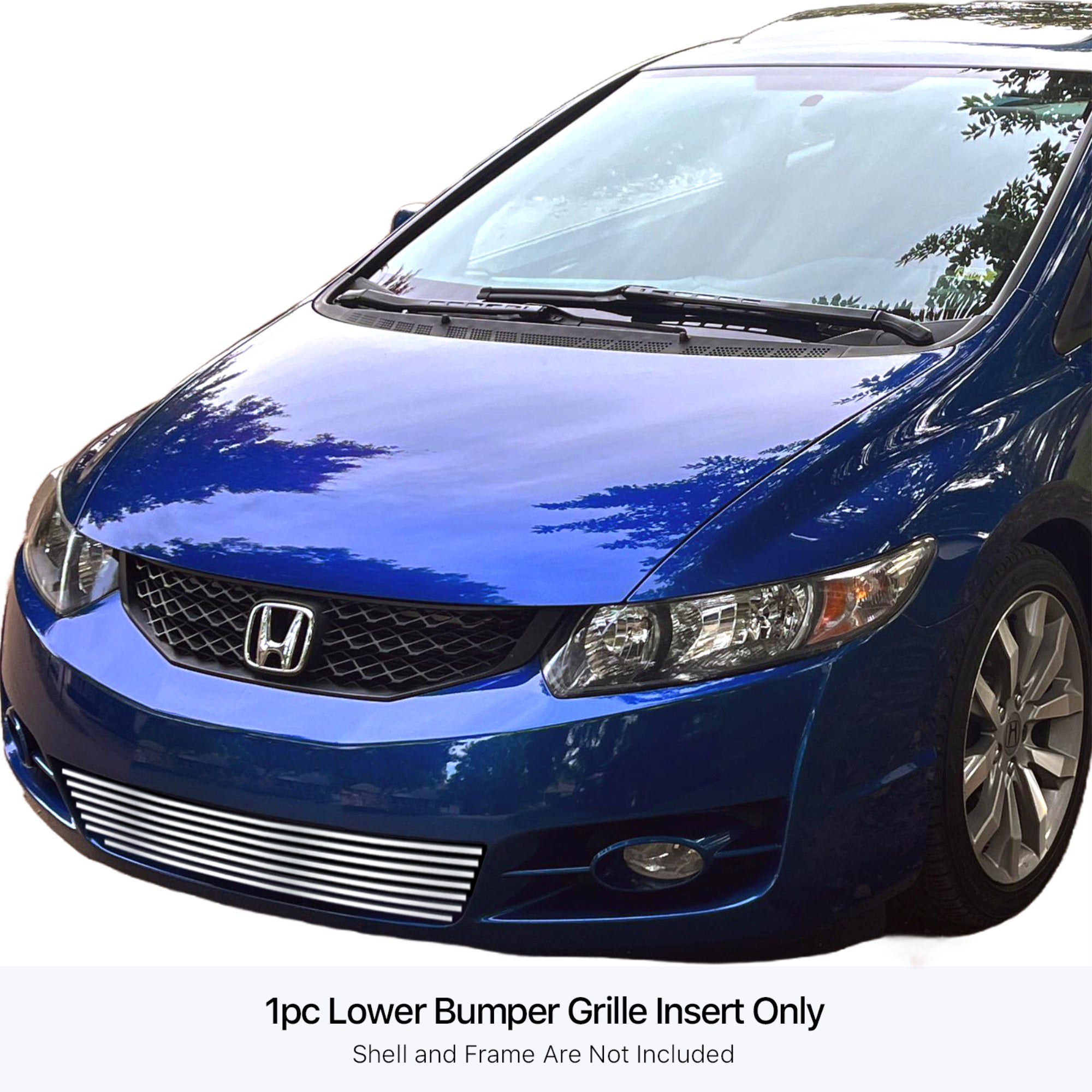 Stainless Steel Lower Bumper Stainless Steel Billet Grille 2009-2011 Honda Civic  Coupe